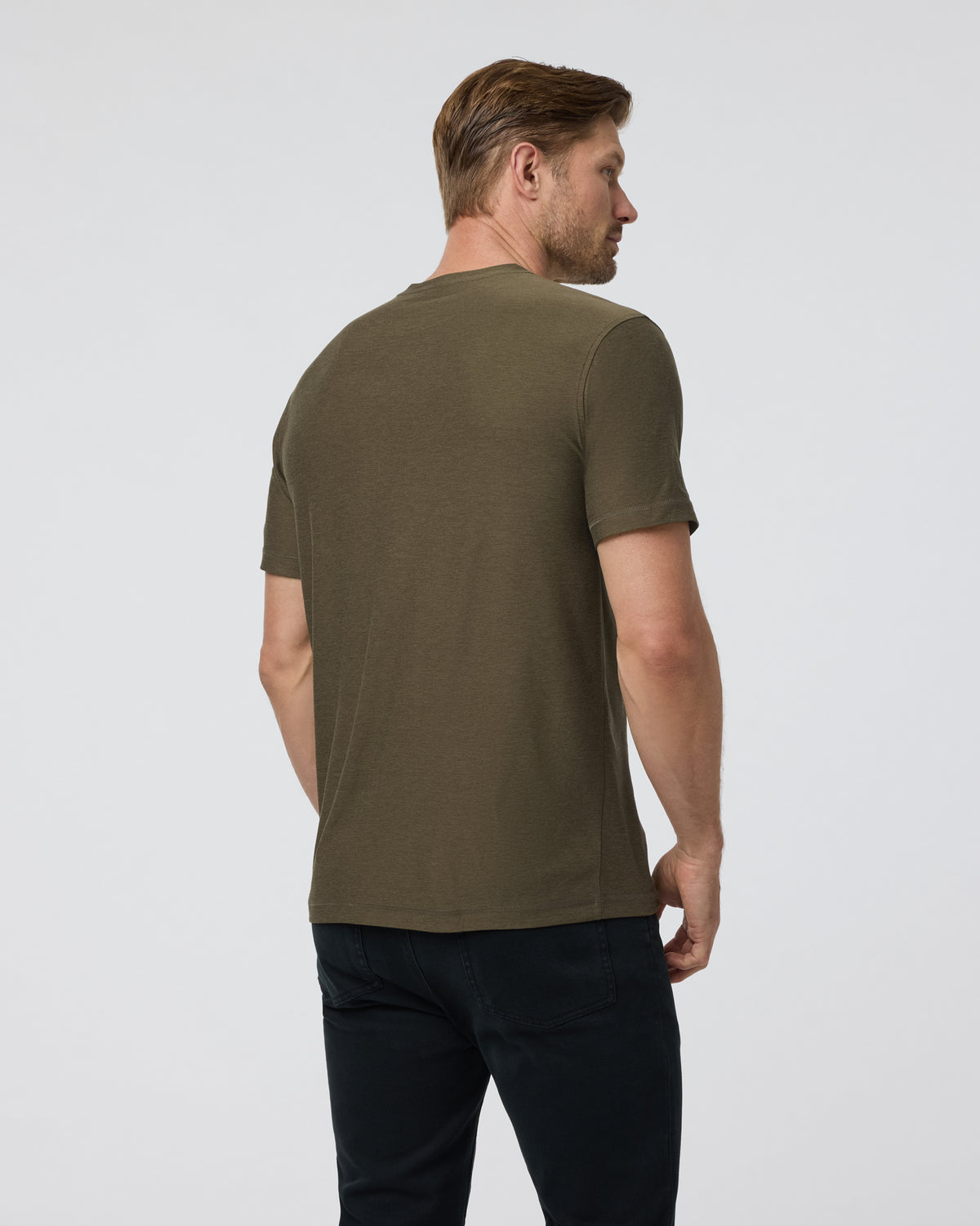 Men Vuori Strato Tech Tee Men's Moss Green Workout Shirt