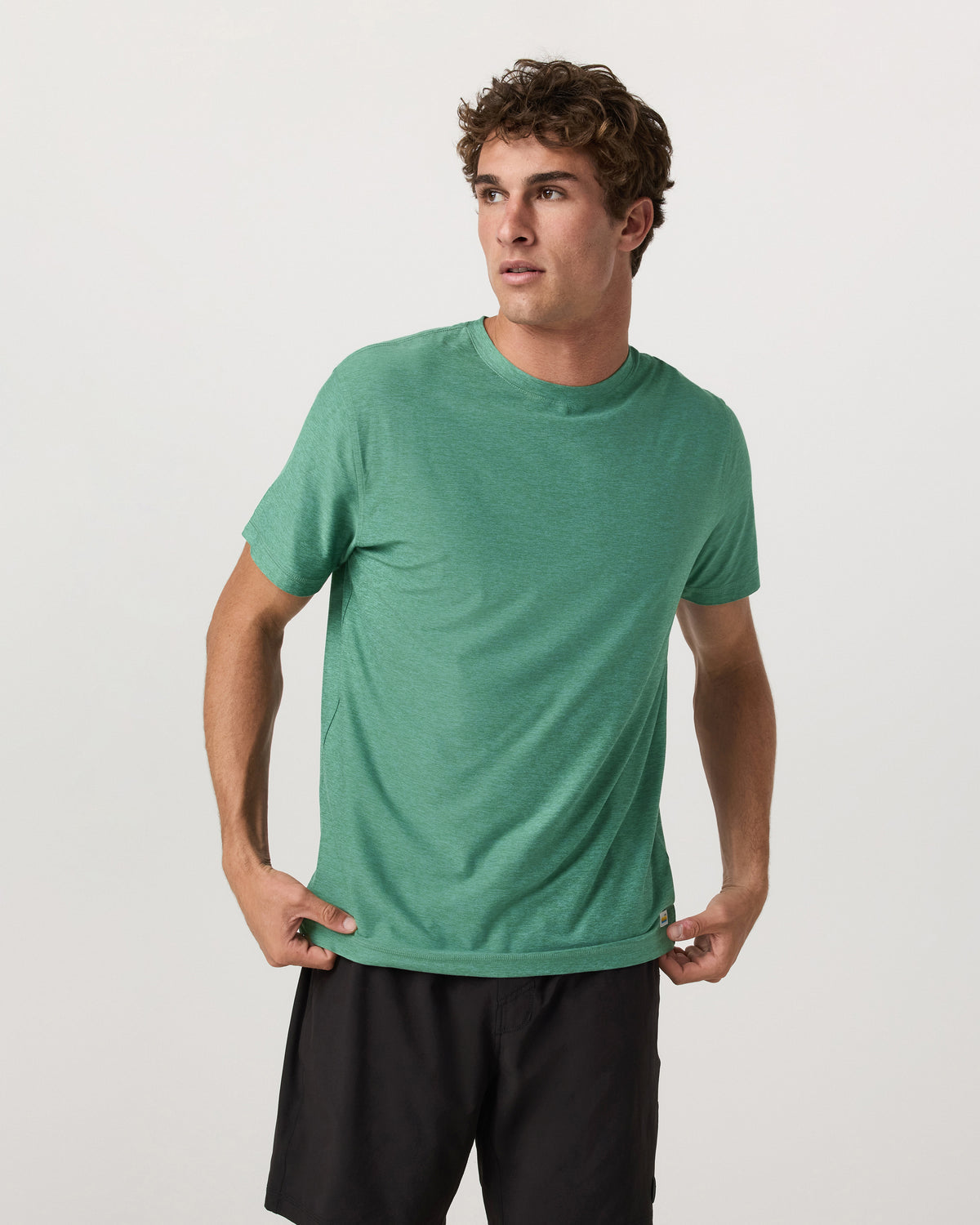 Men Vuori Strato Tech Tee Men's Hedge Green Workout Shirt