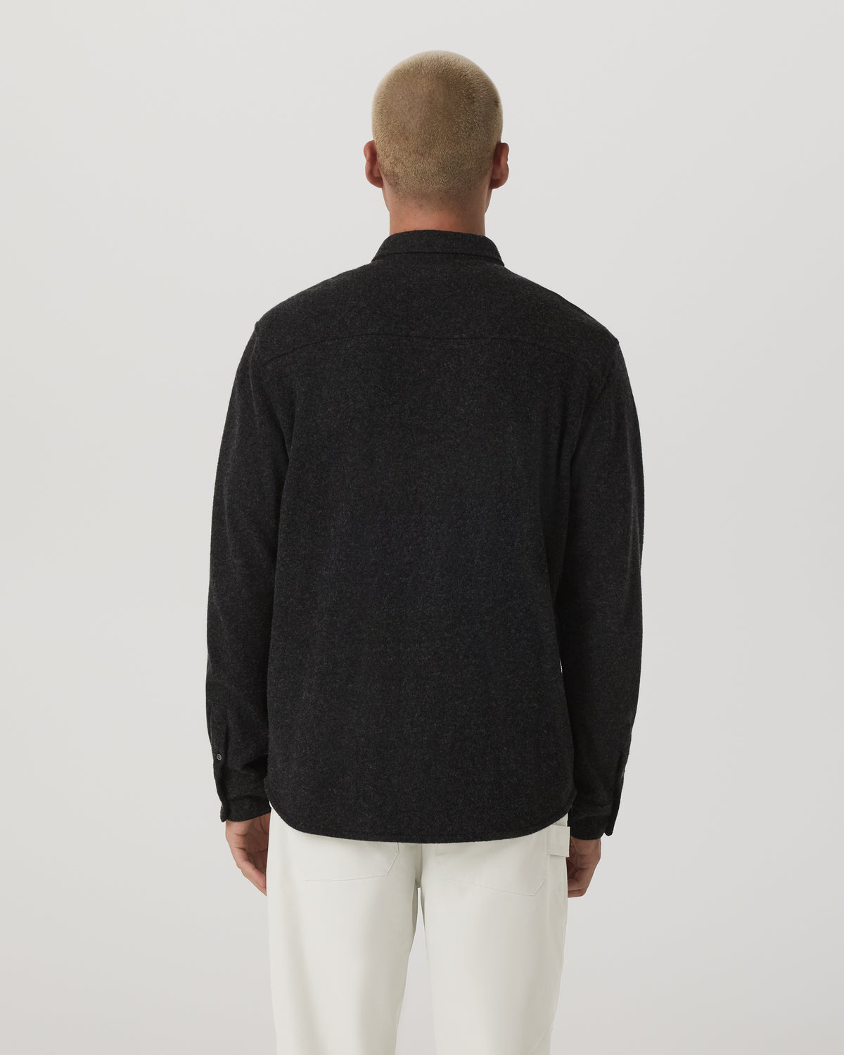 Men Vuori Long Sleeve Altitude Wool Shirt - Relaxed Volcanic Ash