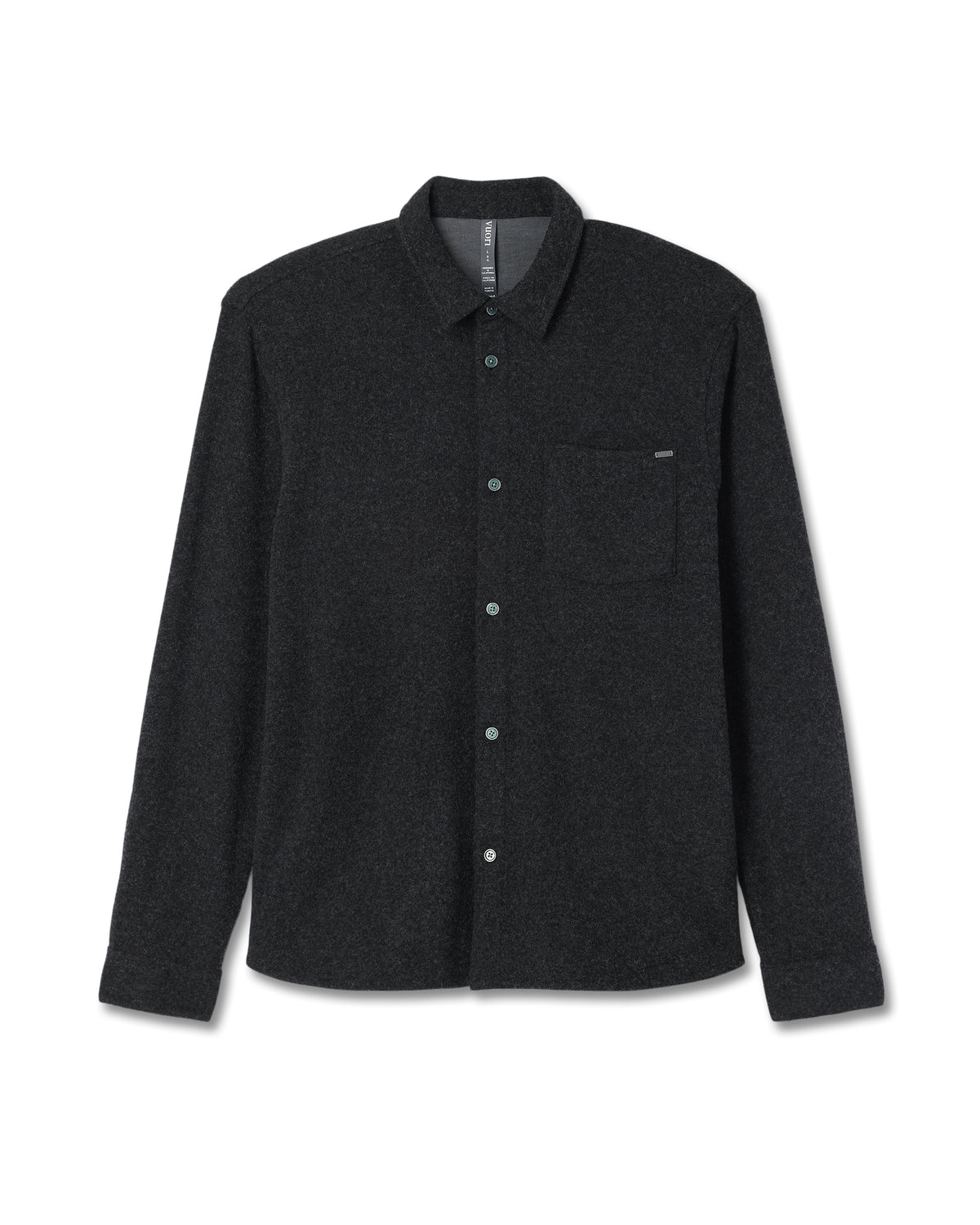 Men Vuori Long Sleeve Altitude Wool Shirt - Relaxed Volcanic Ash