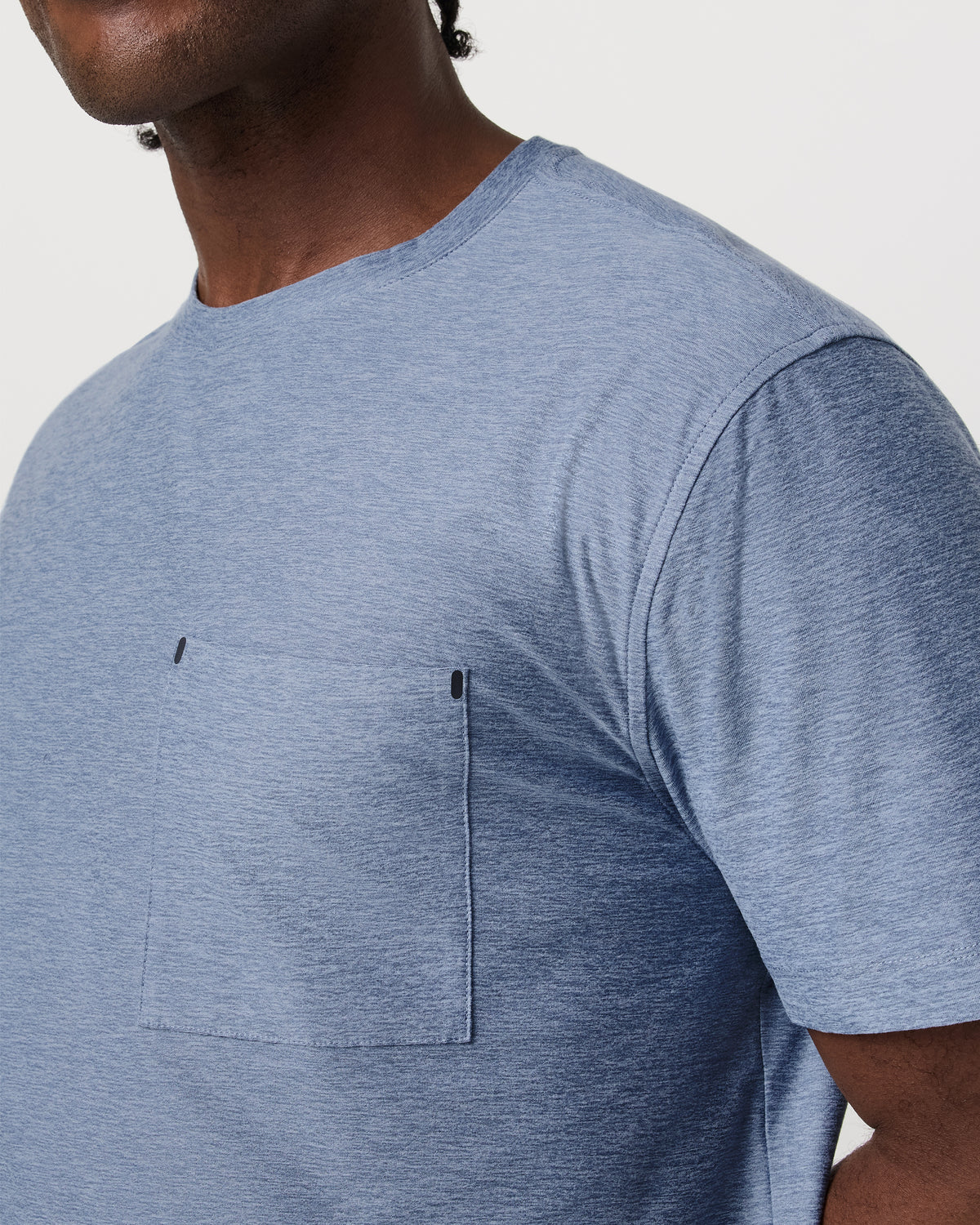 Men Vuori Men's Short Sleeve Strato Pocket Tee - Relaxed Chambray