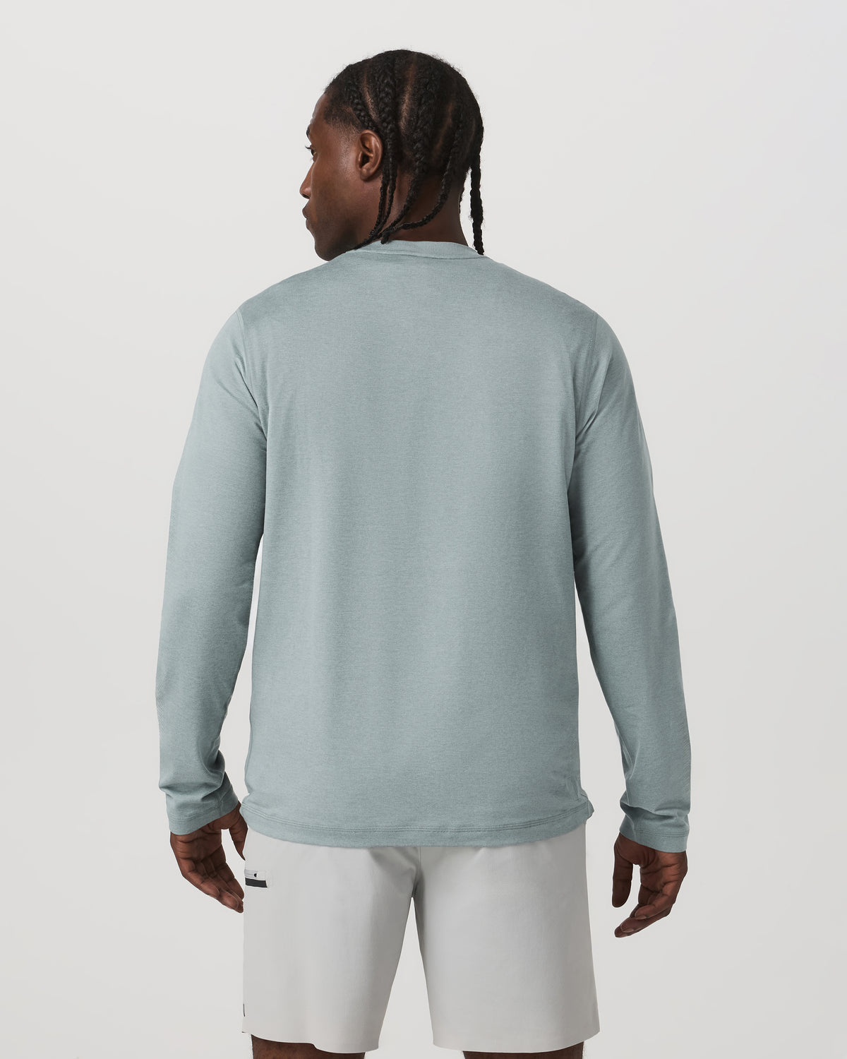 Men Vuori Long Sleeve Ponto Performance Tee Misty Blue Heather