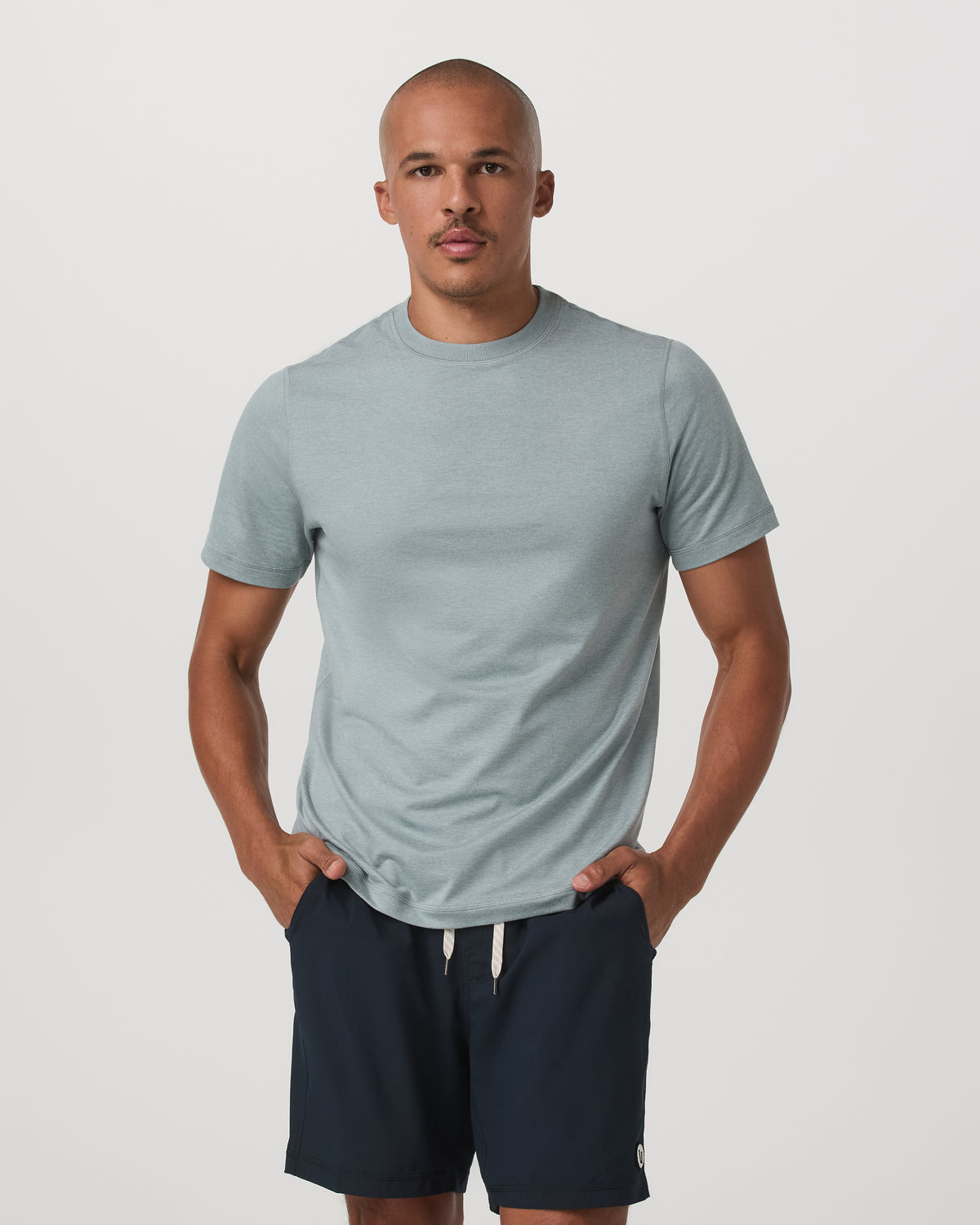 Men Vuori Short Sleeve Ponto Performance Tee Misty Blue Heather