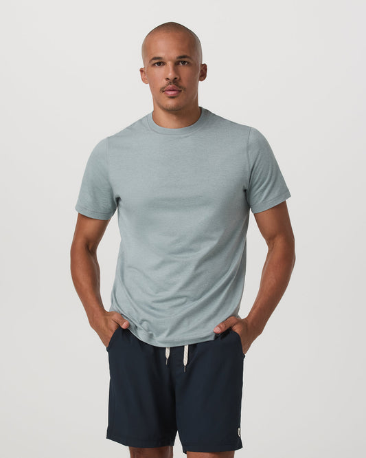 Men Vuori Short Sleeve Ponto Performance Tee Misty Blue Heather
