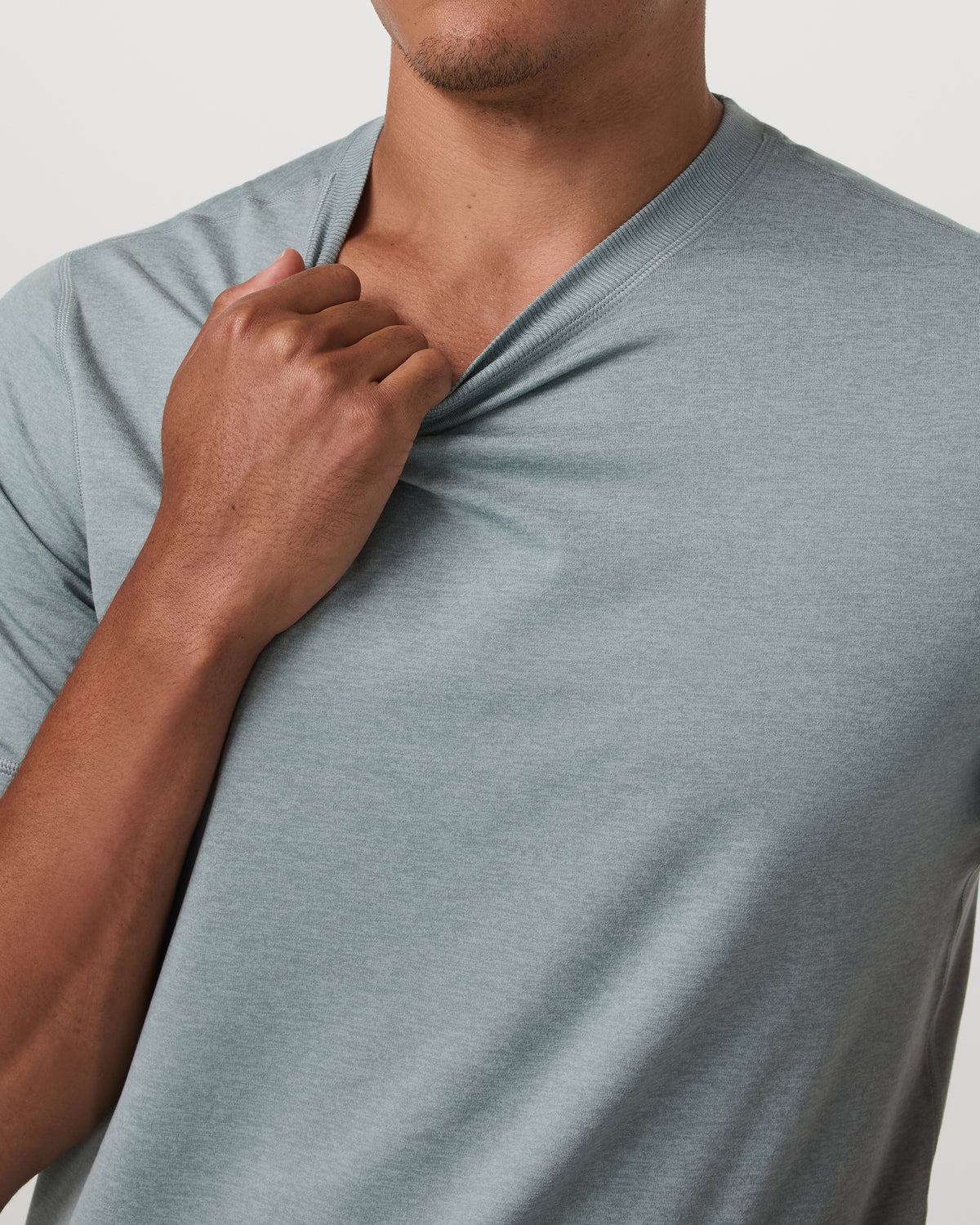 Men Vuori Short Sleeve Ponto Performance Tee Misty Blue Heather