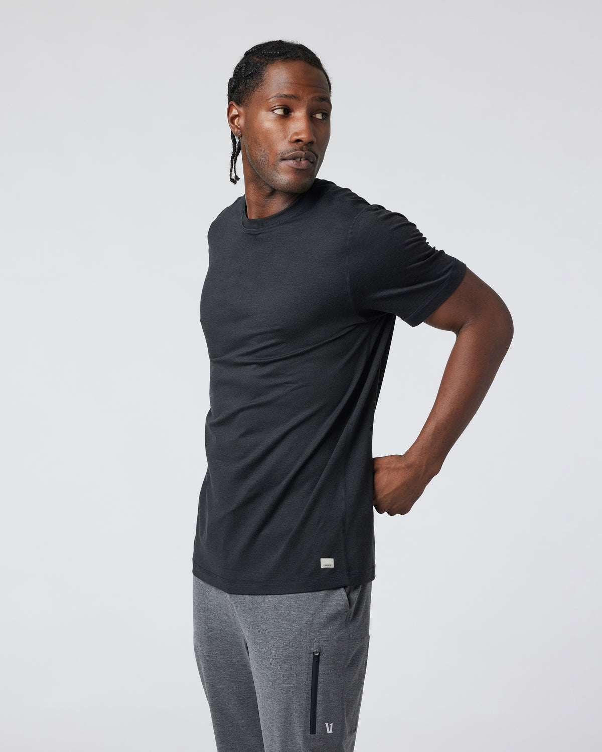 Men Vuori Short Sleeve Ponto Performance Tee Black Heather
