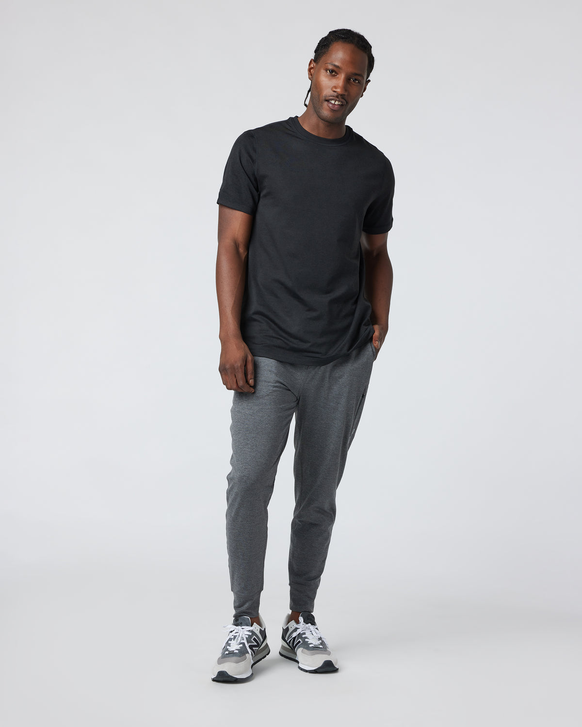 Men Vuori Short Sleeve Ponto Performance Tee Black Heather