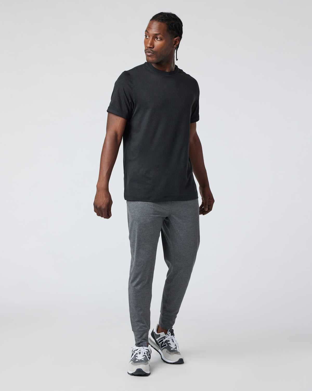 Men Vuori Short Sleeve Ponto Performance Tee Black Heather