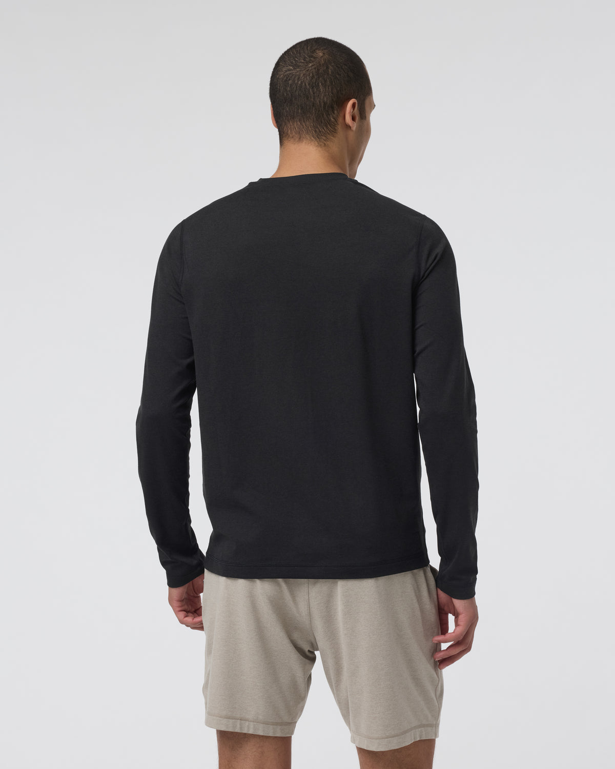 Men Vuori Long Sleeve Ponto Performance Tee Black Heather