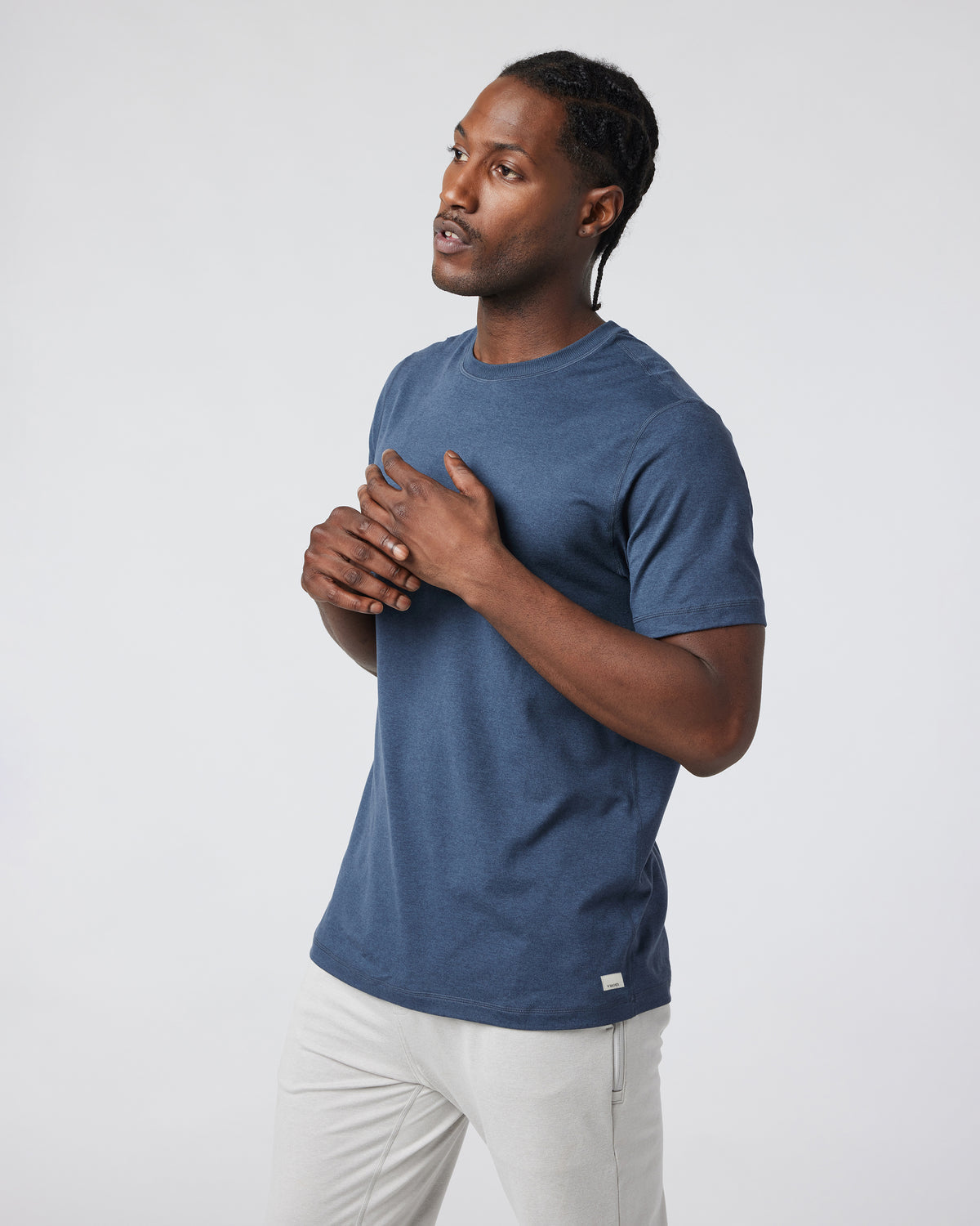 Men Vuori Short Sleeve Ponto Performance Tee Azure Heather