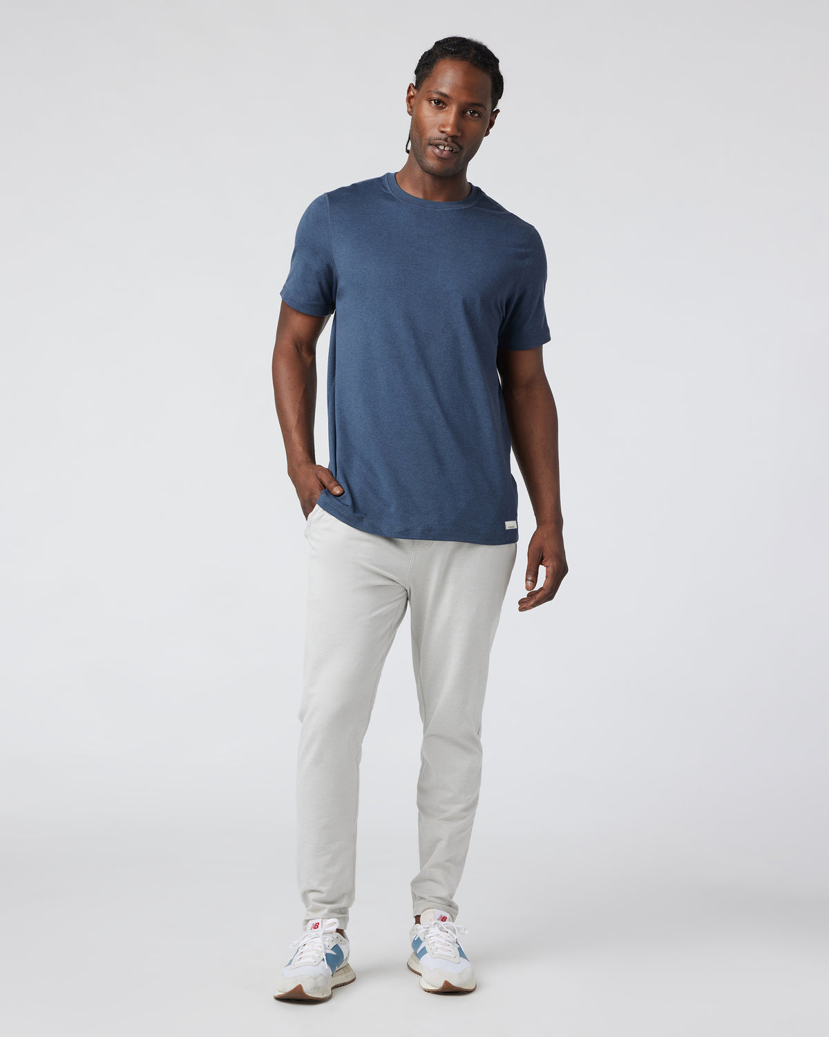 Men Vuori Short Sleeve Ponto Performance Tee Azure Heather