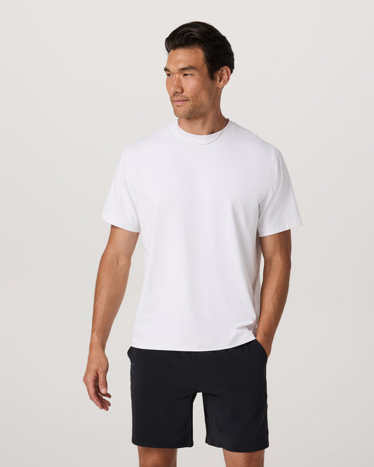 Men Vuori Men's Short Sleeve Ponto Tee - Relaxed White