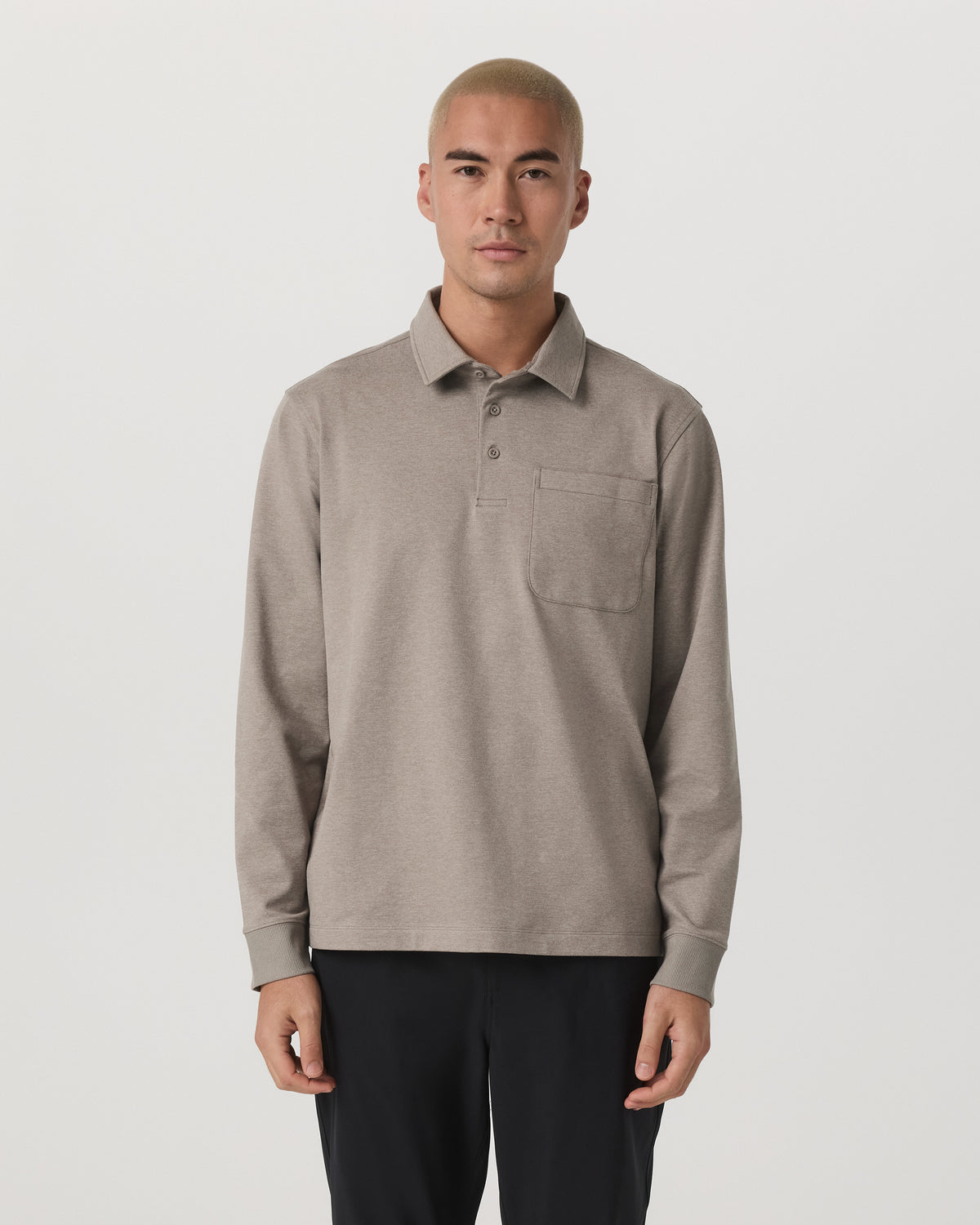 Men Vuori Men's Long Sleeve Coronado Rugby Walnut Heather