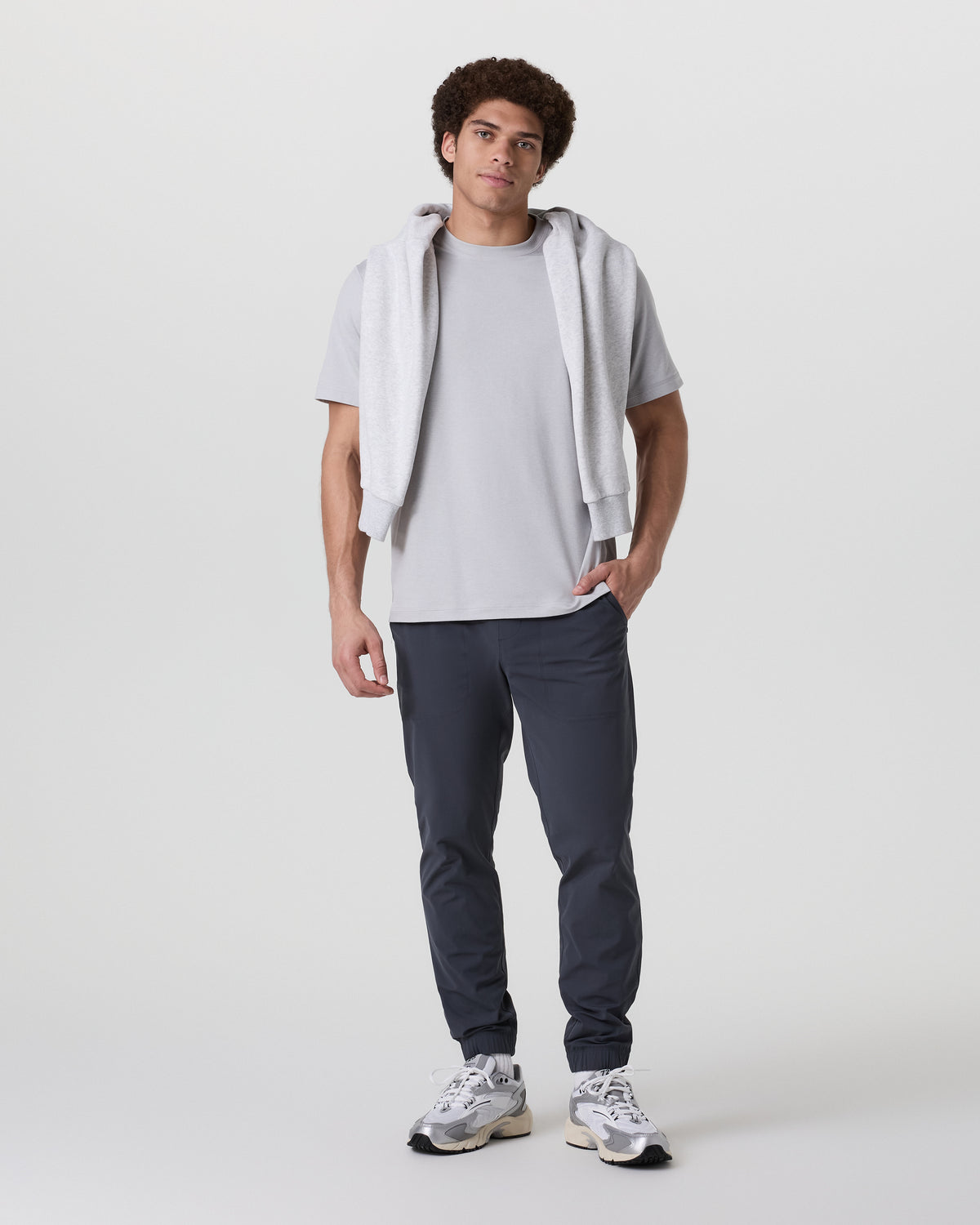 Men Vuori Short Sleeve Ponto Tee - Relaxed Fit Frost Grey Heather