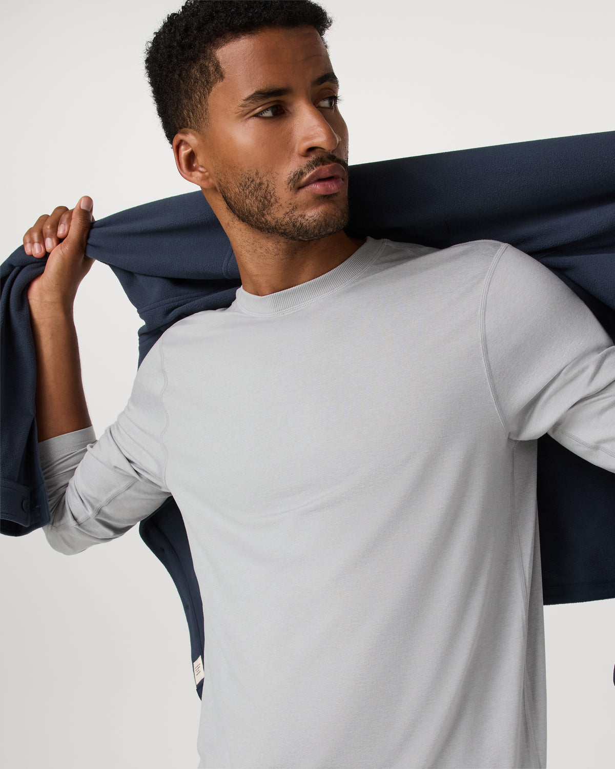 Men Vuori Long Sleeve Ponto Performance Tee Frost Grey Heather