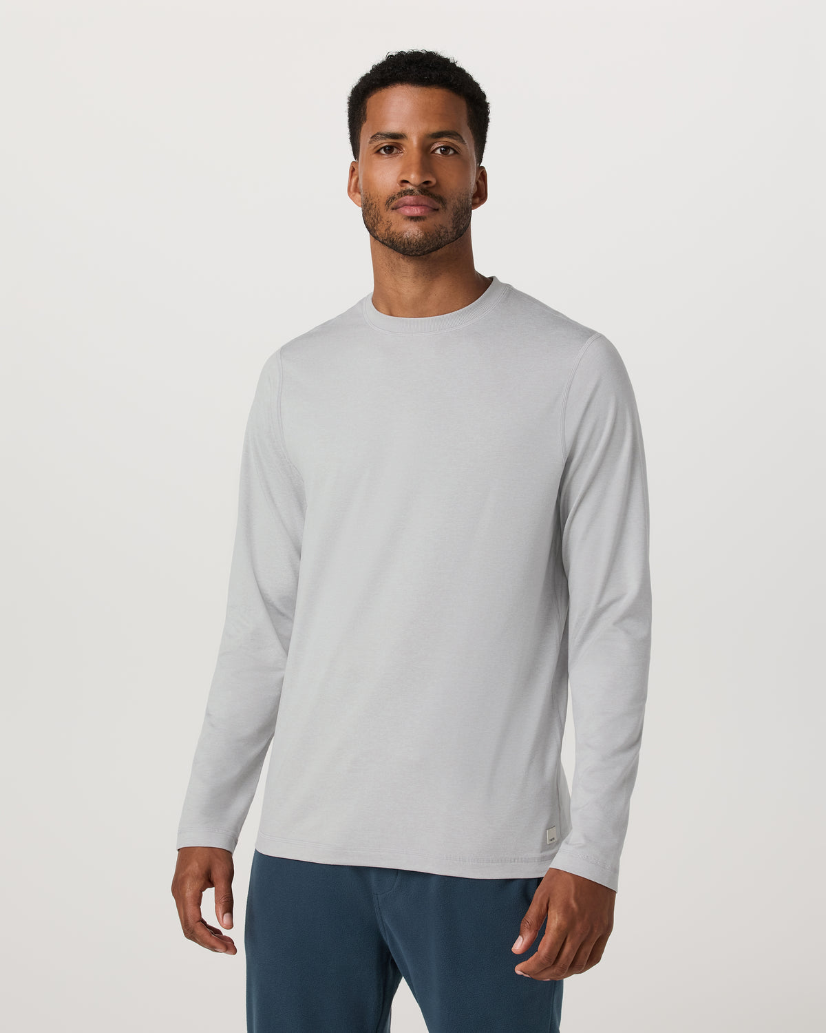 Men Vuori Long Sleeve Ponto Performance Tee Frost Grey Heather