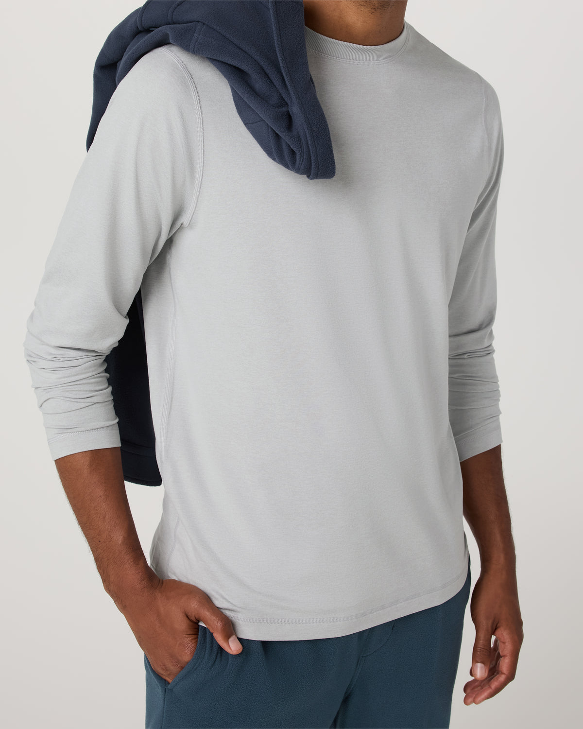 Men Vuori Long Sleeve Ponto Performance Tee Frost Grey Heather