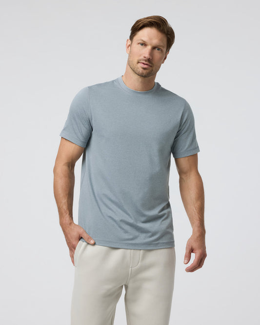 Men Vuori Short Sleeve Ponto Performance Tee Dusty Blue Heather