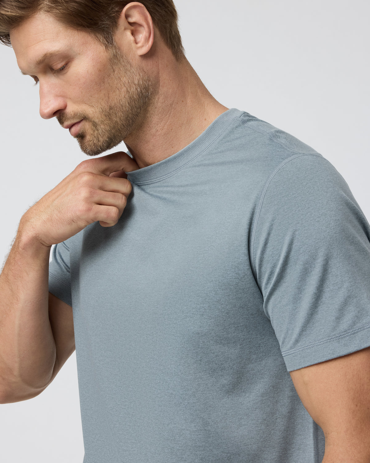 Men Vuori Short Sleeve Ponto Performance Tee Dusty Blue Heather