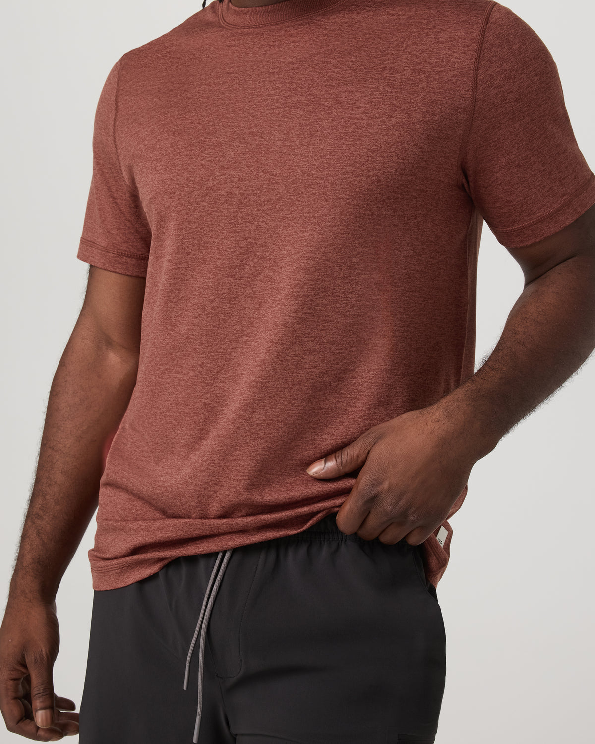 Men Vuori Short Sleeve Ponto Performance Tee Firebrick Heather