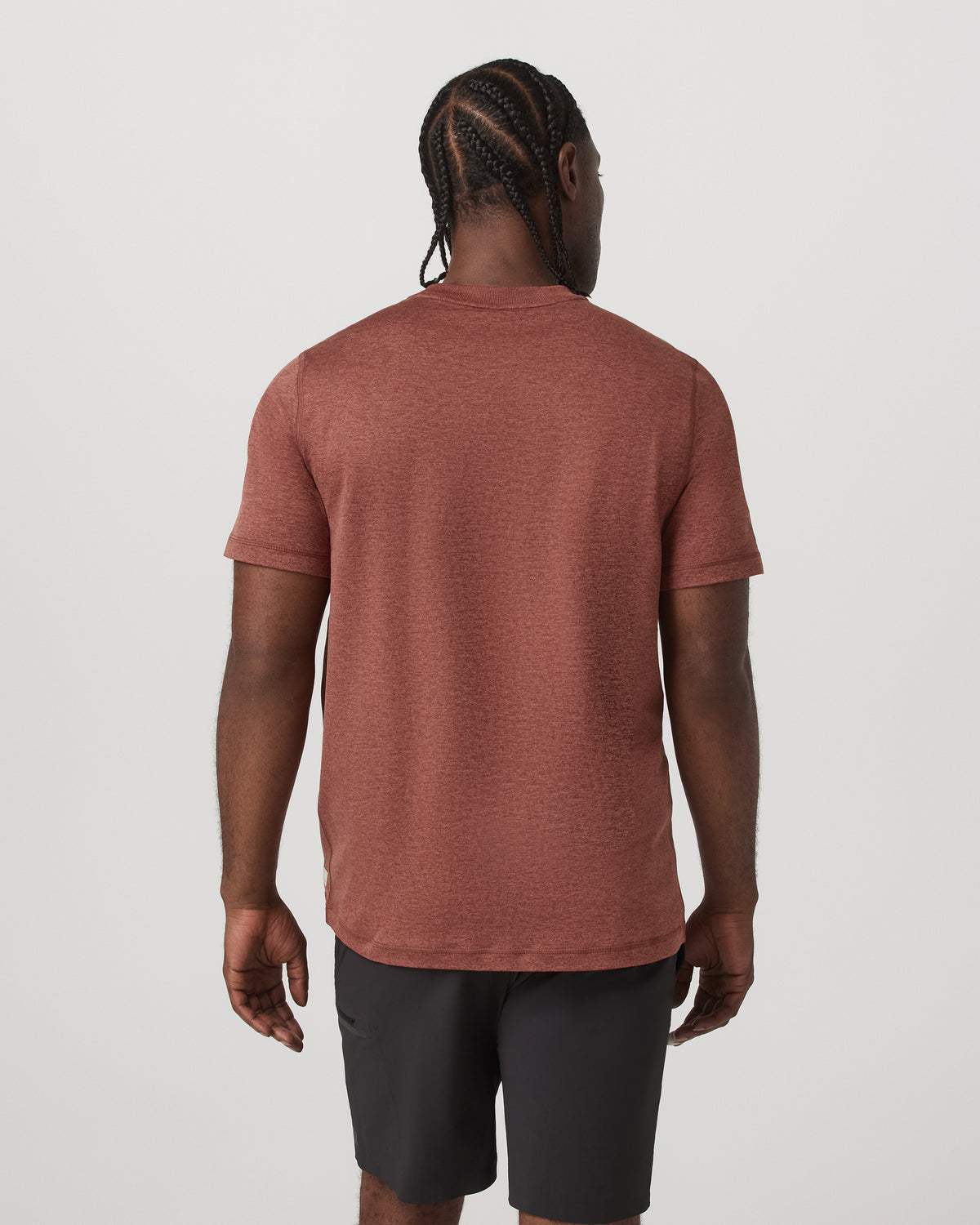Men Vuori Short Sleeve Ponto Performance Tee Firebrick Heather