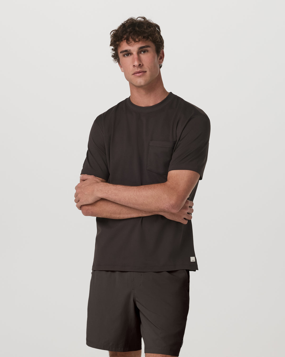 Men Vuori Men's Short Sleeve Ponto Pocket Tee - Relaxed Fit Carbon
