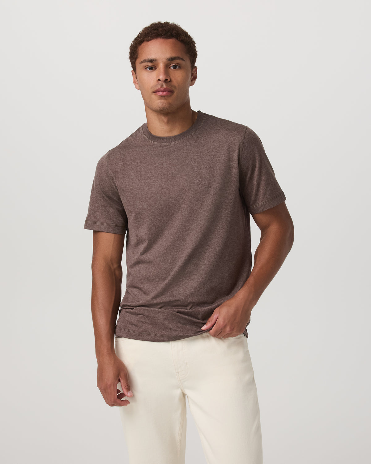 Men Vuori Men's Short Sleeve Ponto Performance Tee Elm Heather