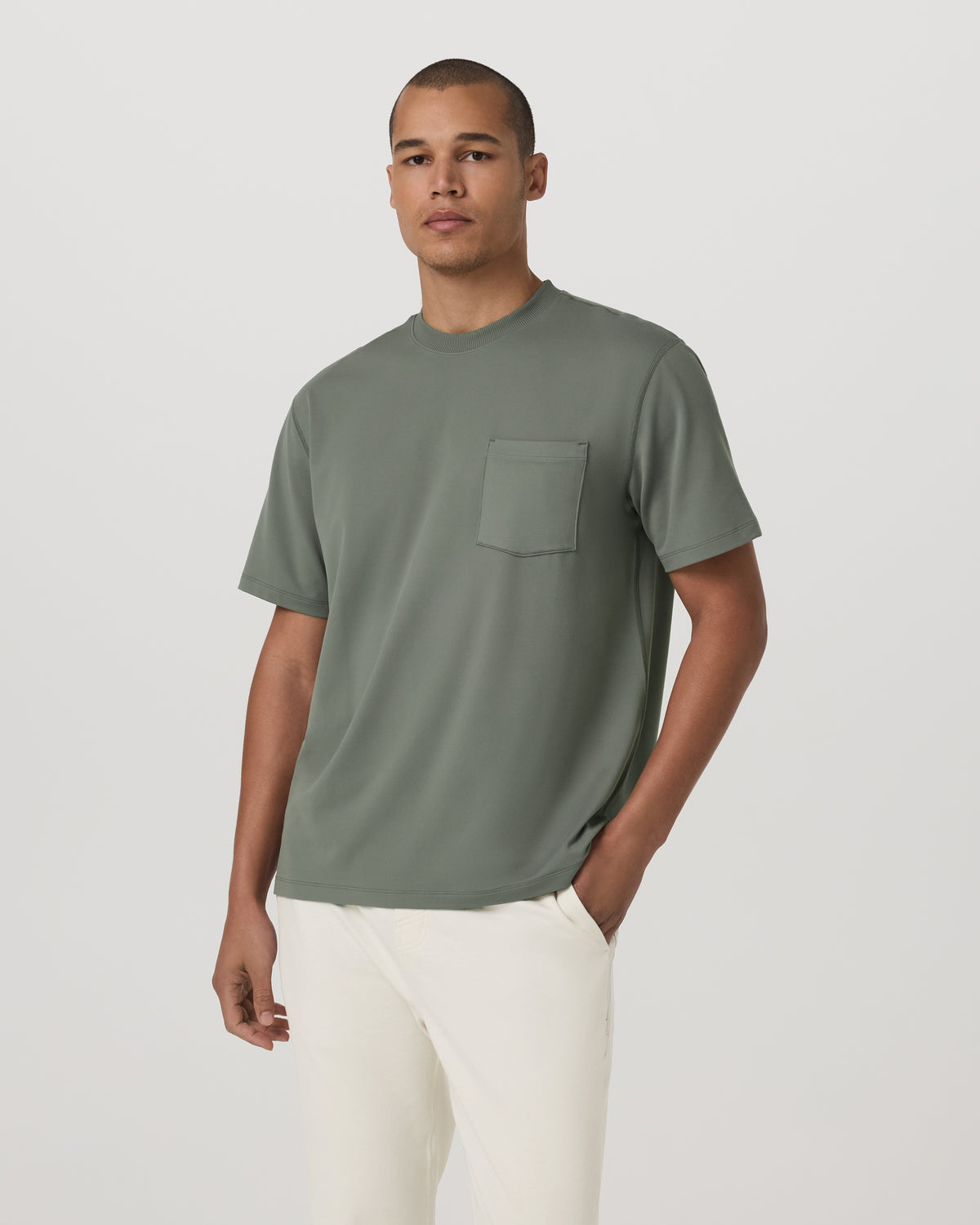Men Vuori Short Sleeve Ponto Pocket Tee - Relaxed Fit Light Oregano