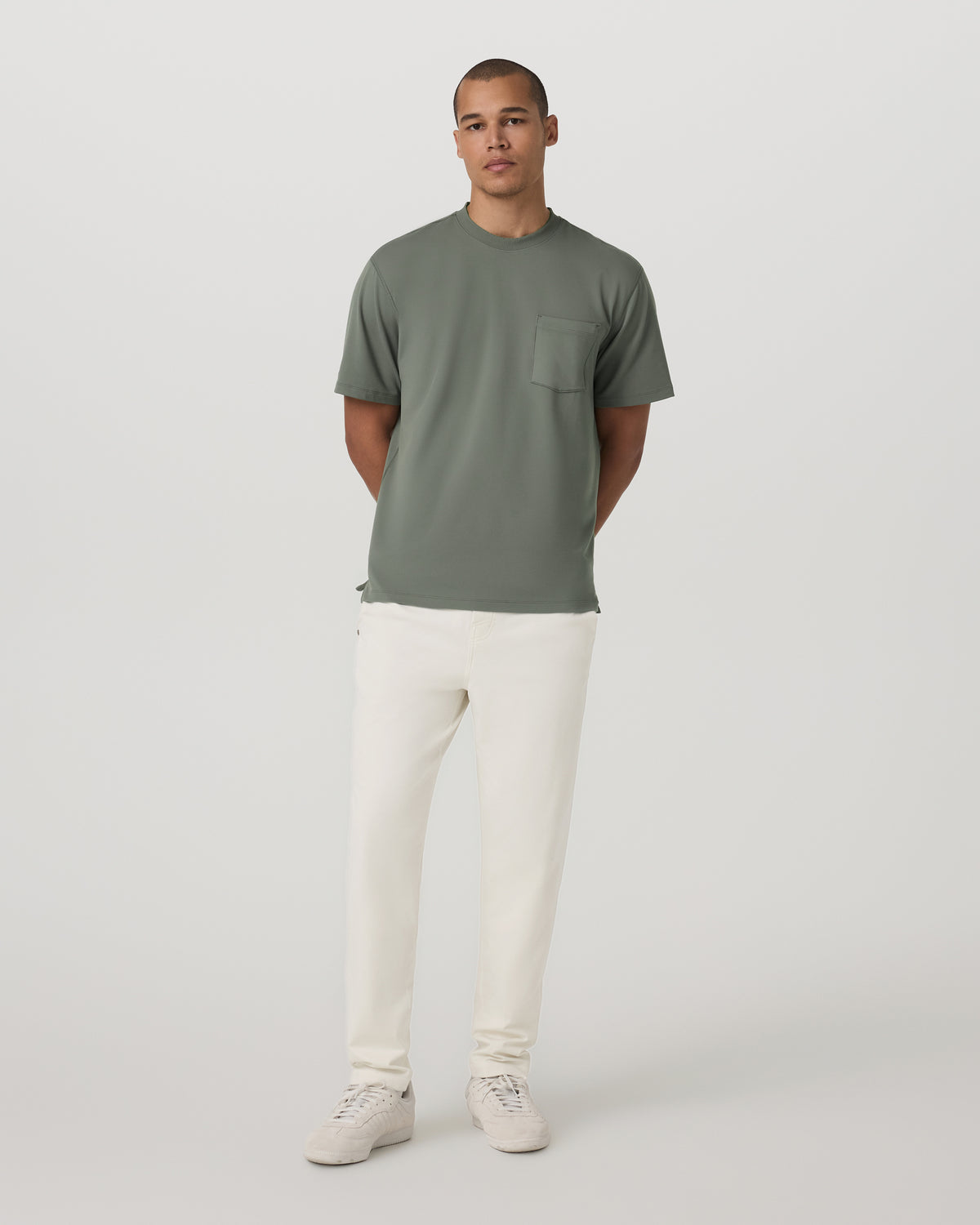 Men Vuori Short Sleeve Ponto Pocket Tee - Relaxed Fit Light Oregano