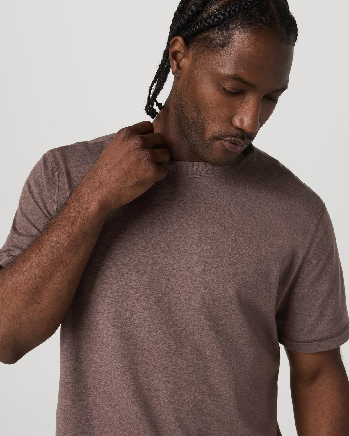 Men Vuori Short Sleeve Ponto Tee - Relaxed Fit Elm Heather