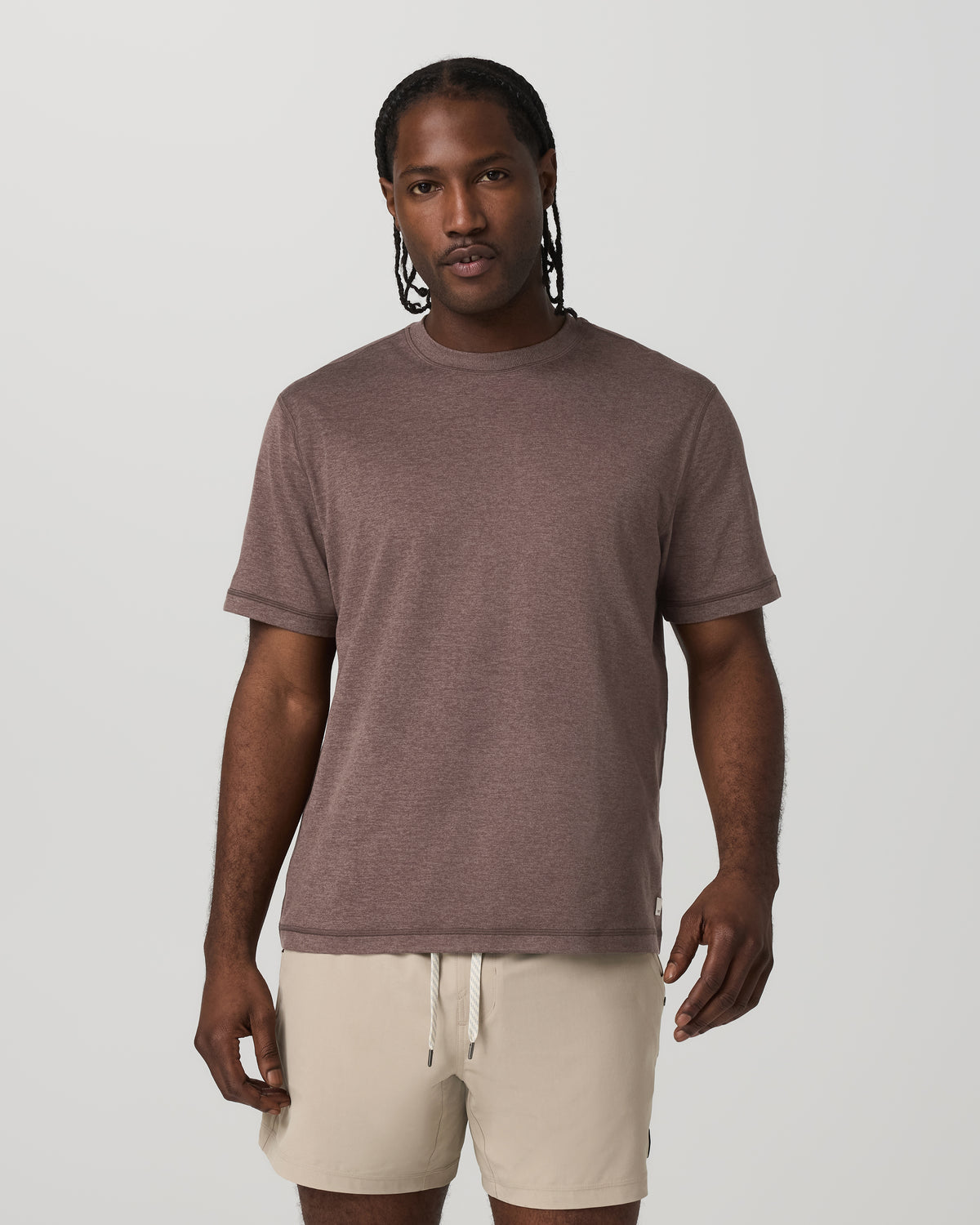 Men Vuori Short Sleeve Ponto Tee - Relaxed Fit Elm Heather