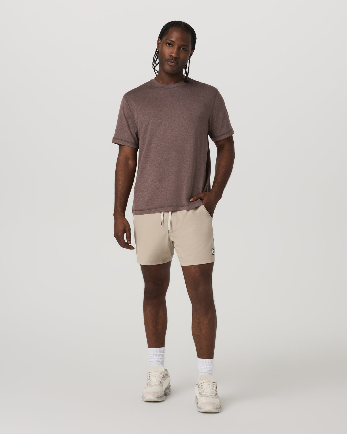 Men Vuori Short Sleeve Ponto Tee - Relaxed Fit Elm Heather