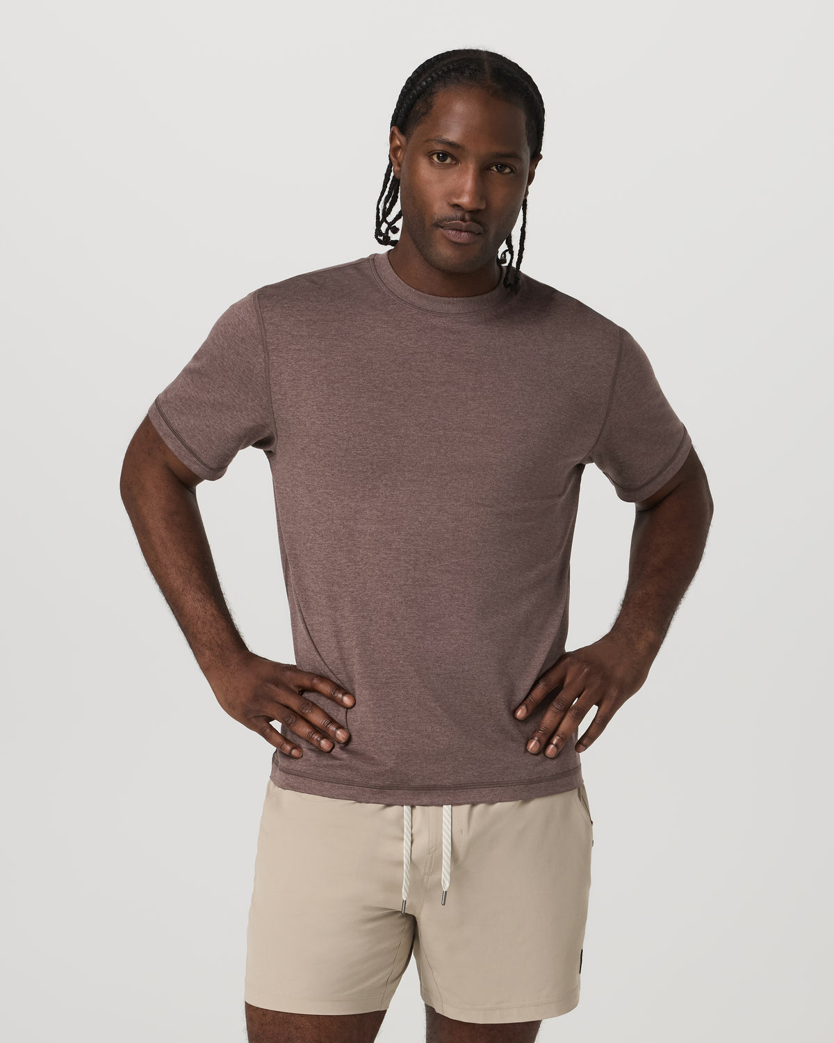 Men Vuori Short Sleeve Ponto Tee - Relaxed Fit Elm Heather