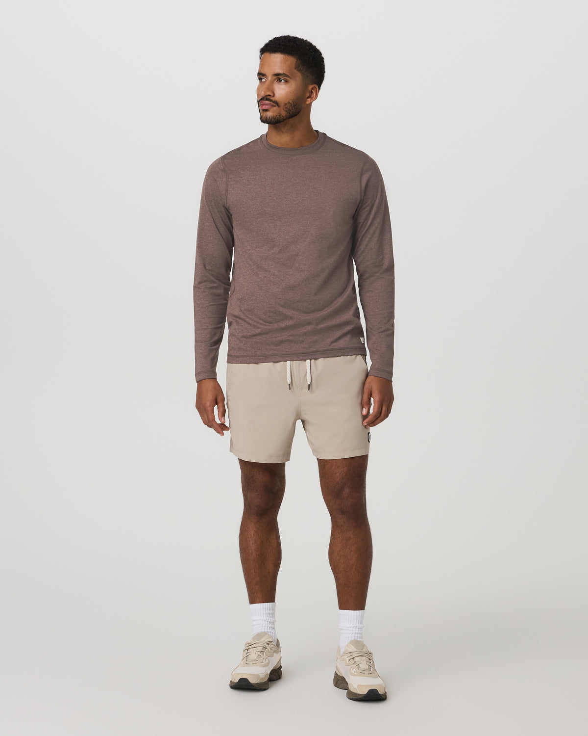 Men Vuori Men's Long Sleeve Ponto Performance Tee Elm Heather