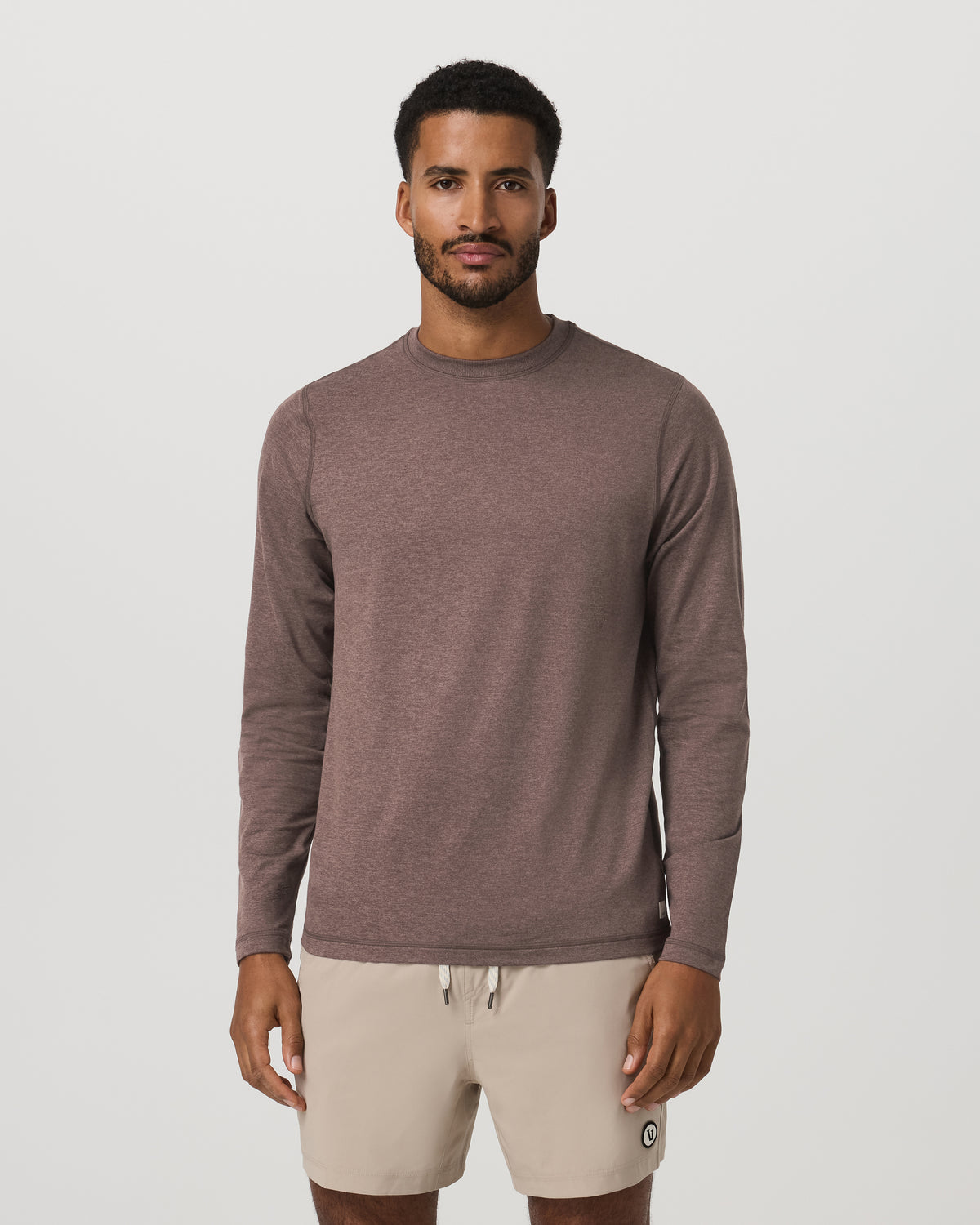 Men Vuori Men's Long Sleeve Ponto Performance Tee Elm Heather