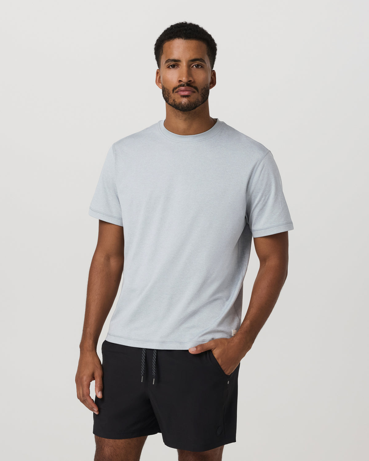 Men Vuori Short Sleeve Ponto Tee - Relaxed Fit Harbor Grey Heather