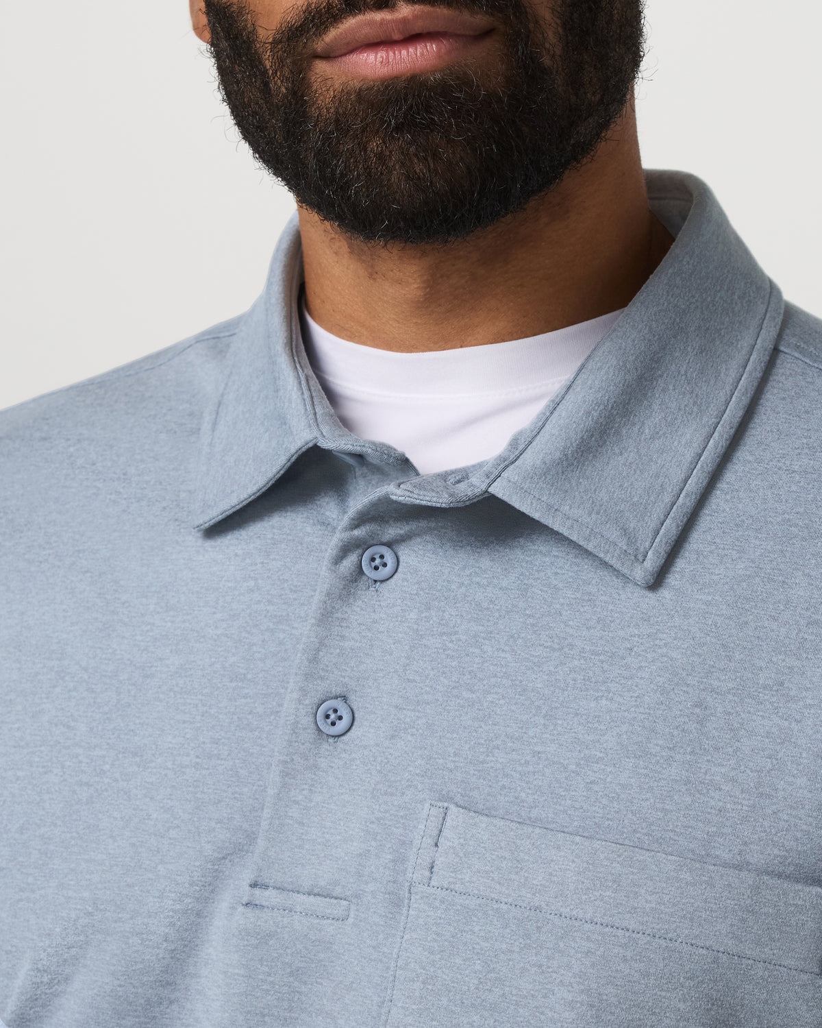 Men Vuori Men's Long Sleeve Coronado Rugby Shirt Blue Dusk Heather