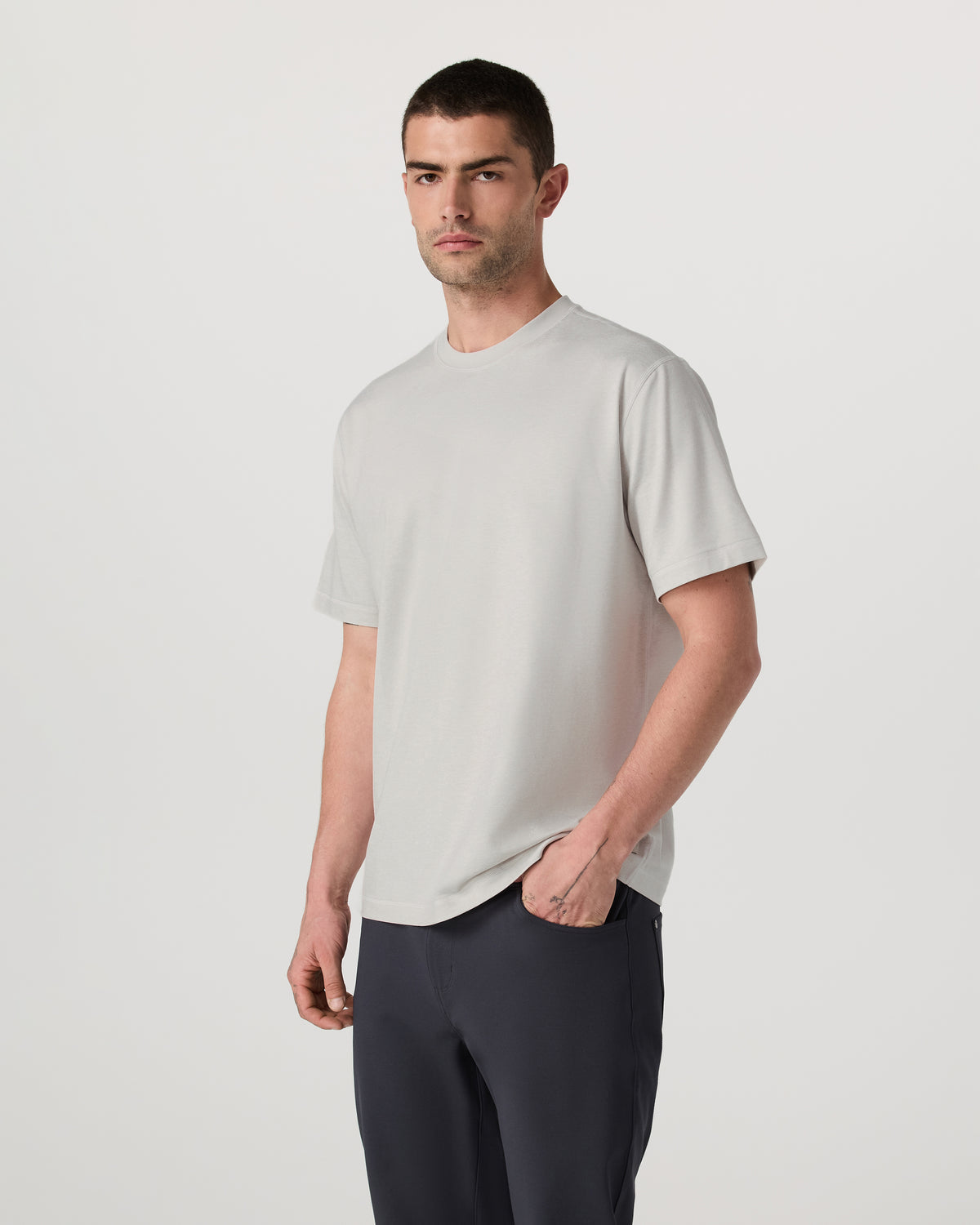 Men Vuori Men's Short Sleeve Ponto Tee - Relaxed Salt Heather