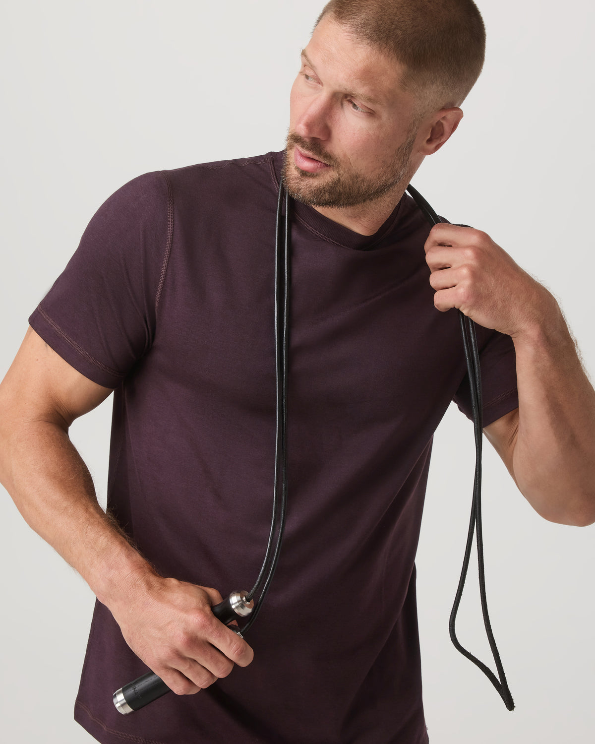 Men Vuori Men's Short Sleeve Ponto Performance Tee Raisin Heather