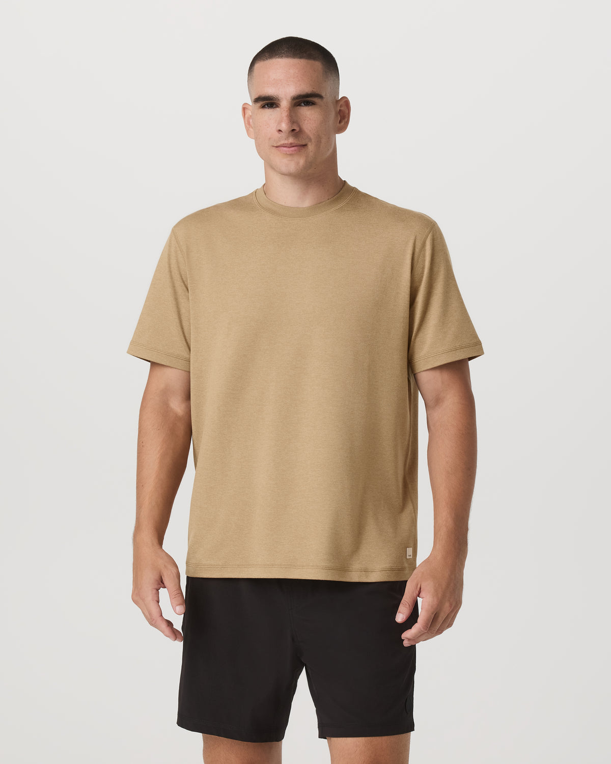 Men Vuori Men's Short Sleeve Ponto Tee - Relaxed Sungold Heather