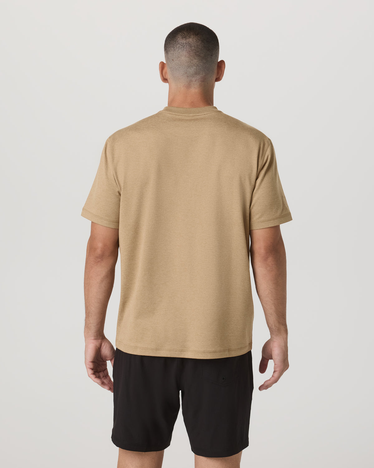 Men Vuori Men's Short Sleeve Ponto Tee - Relaxed Sungold Heather