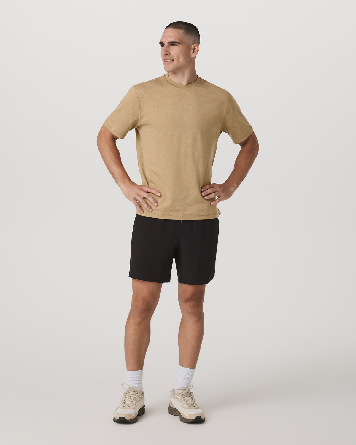 Men Vuori Men's Short Sleeve Ponto Tee - Relaxed Sungold Heather