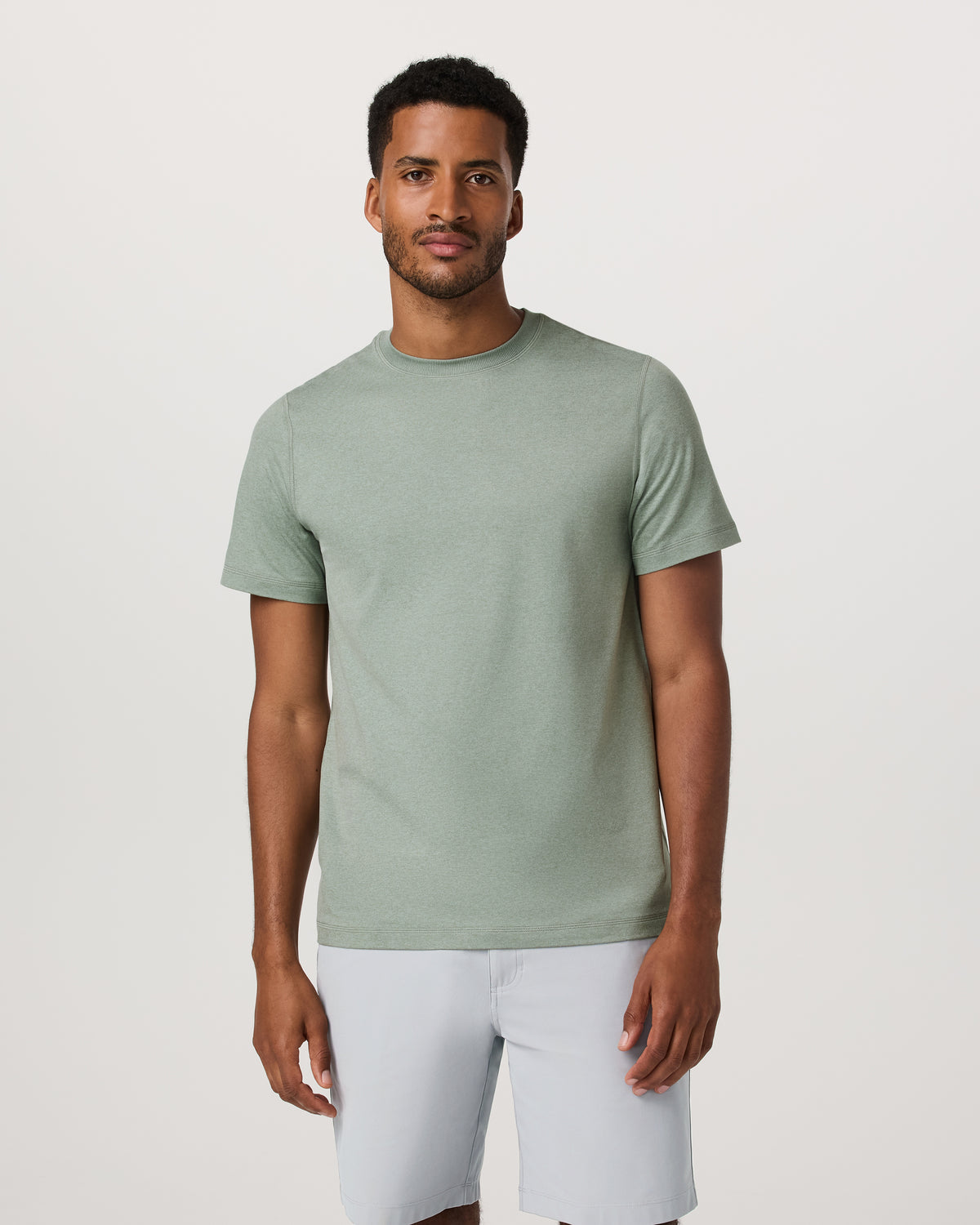 Men Vuori Men's Short Sleeve Ponto Performance Tee Thyme Heather