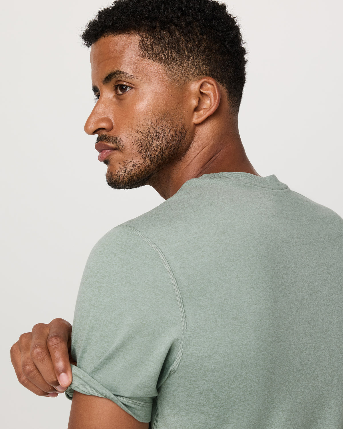Men Vuori Men's Short Sleeve Ponto Performance Tee Thyme Heather