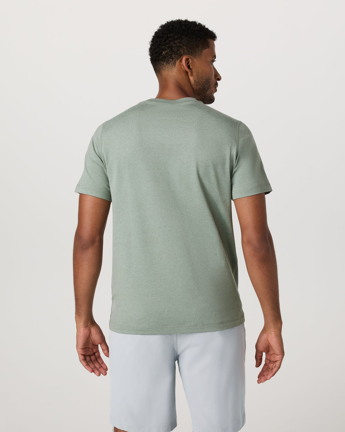 Men Vuori Men's Short Sleeve Ponto Performance Tee Thyme Heather