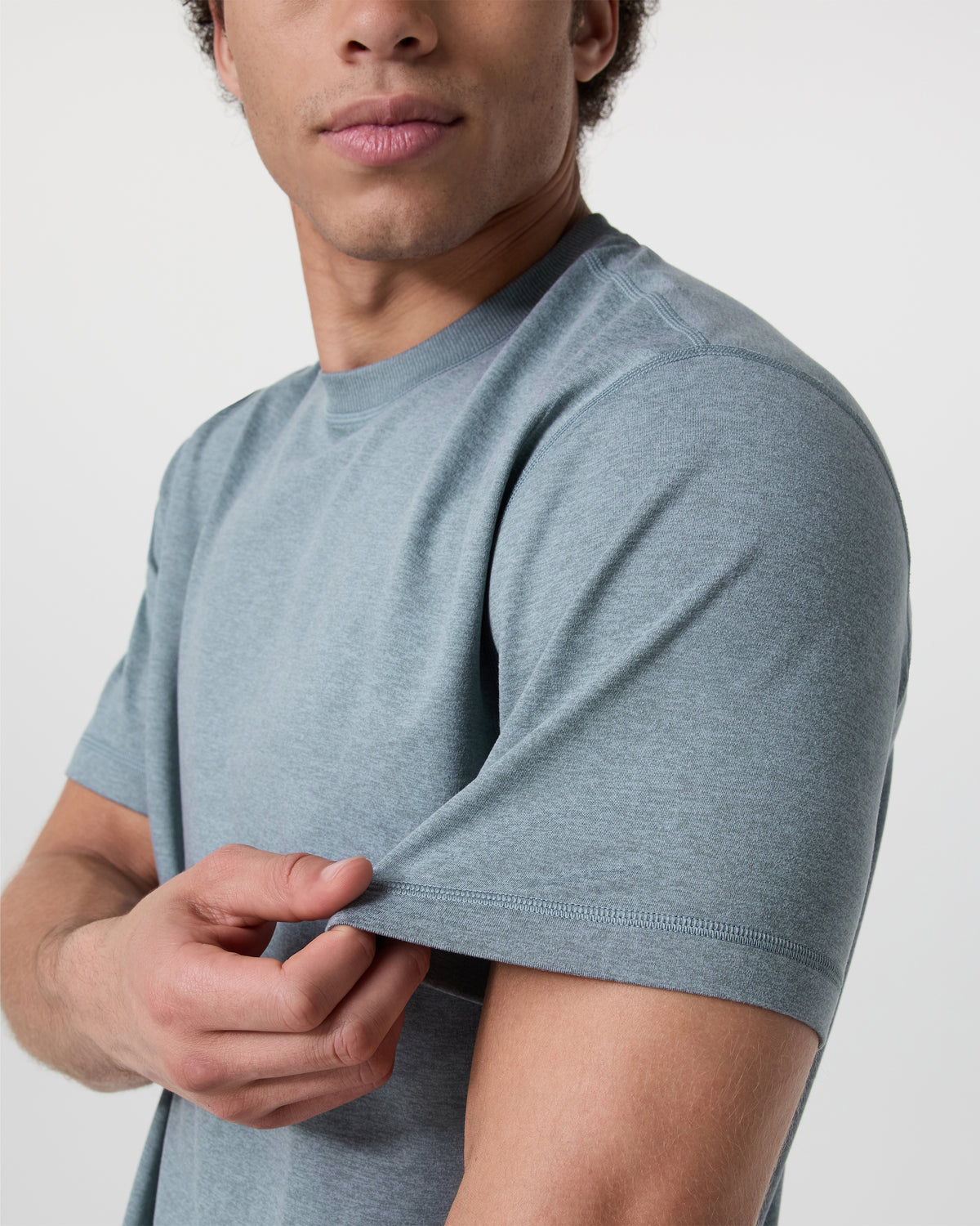 Men Vuori Short Sleeve Ponto Tee - Relaxed Fit Dusty Blue Heather