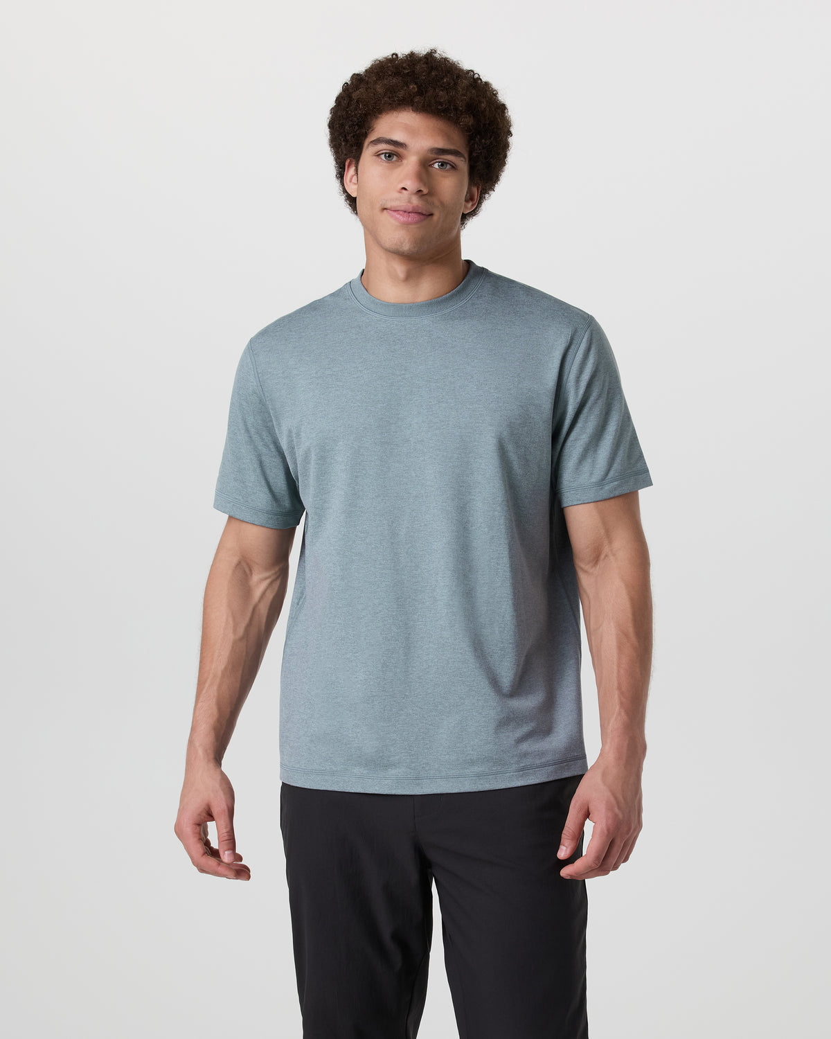 Men Vuori Short Sleeve Ponto Tee - Relaxed Fit Dusty Blue Heather