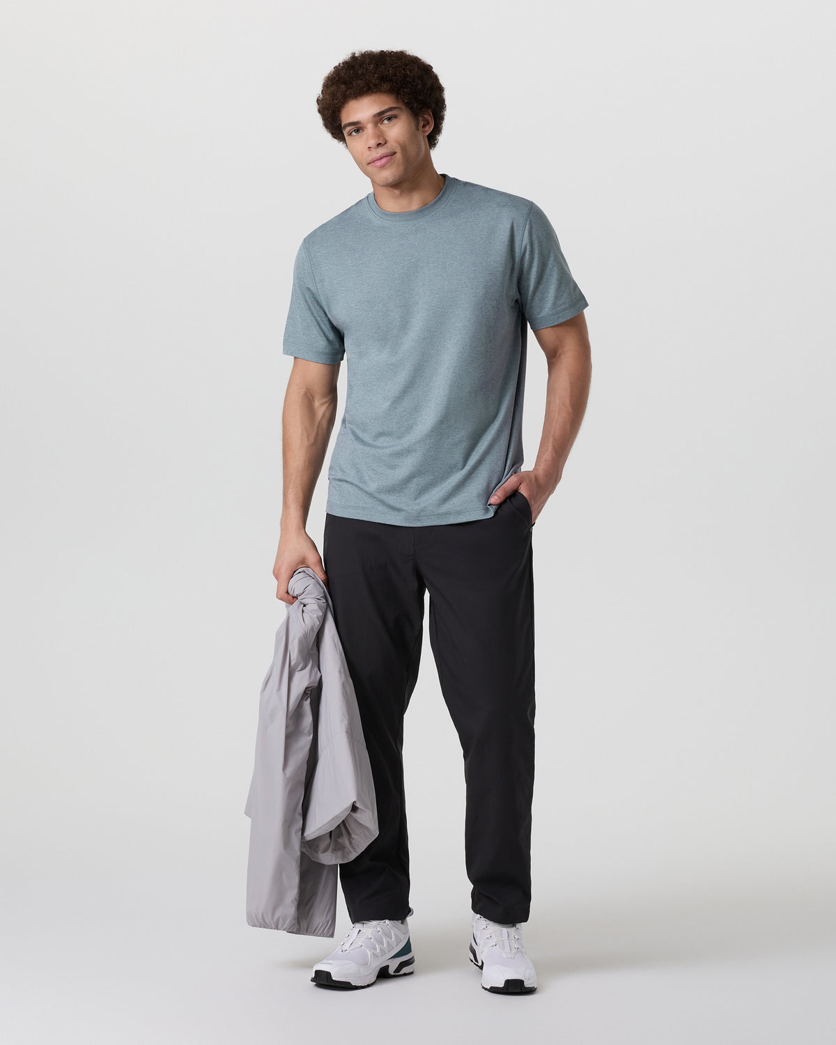Men Vuori Short Sleeve Ponto Tee - Relaxed Fit Dusty Blue Heather