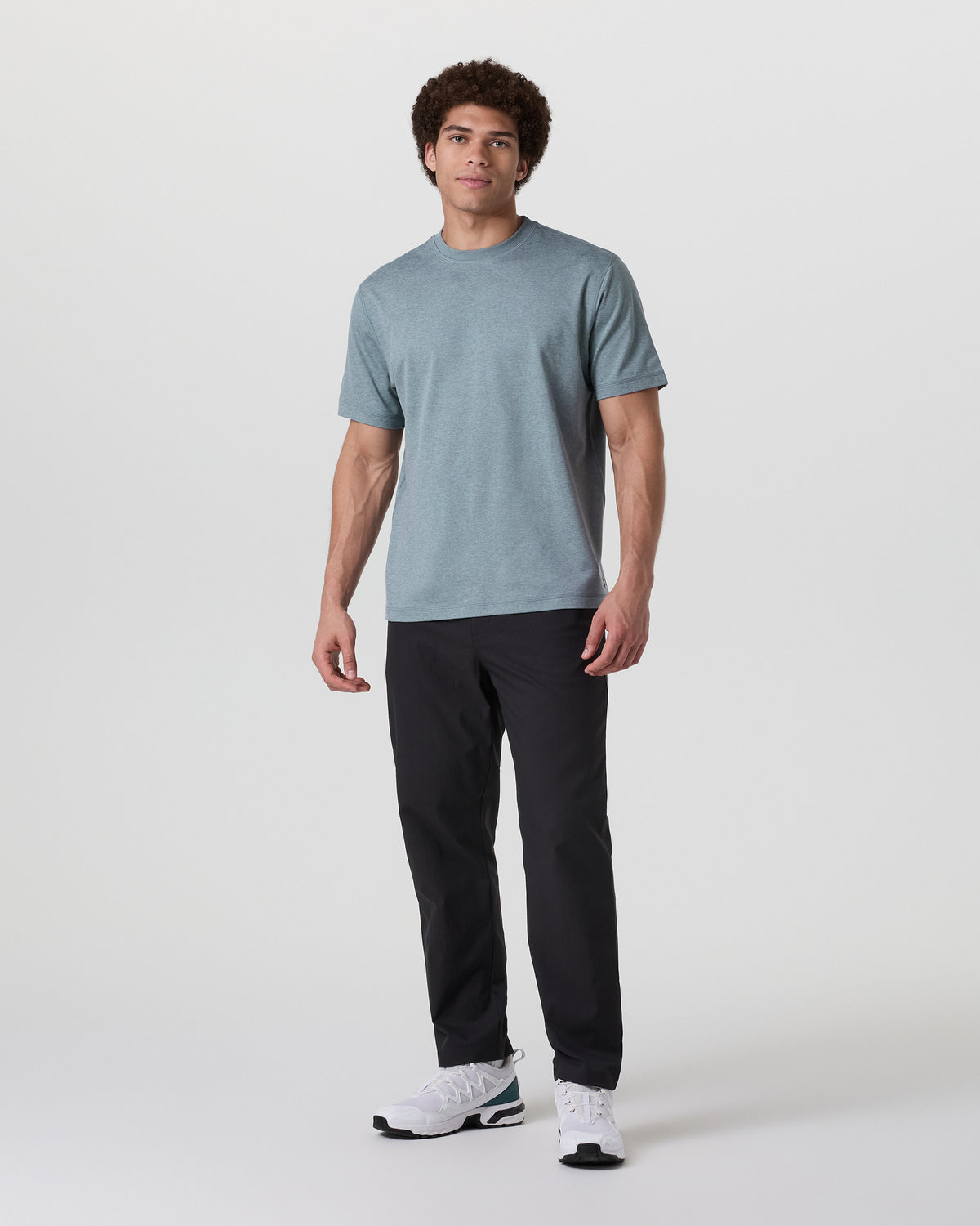 Men Vuori Short Sleeve Ponto Tee - Relaxed Fit Dusty Blue Heather