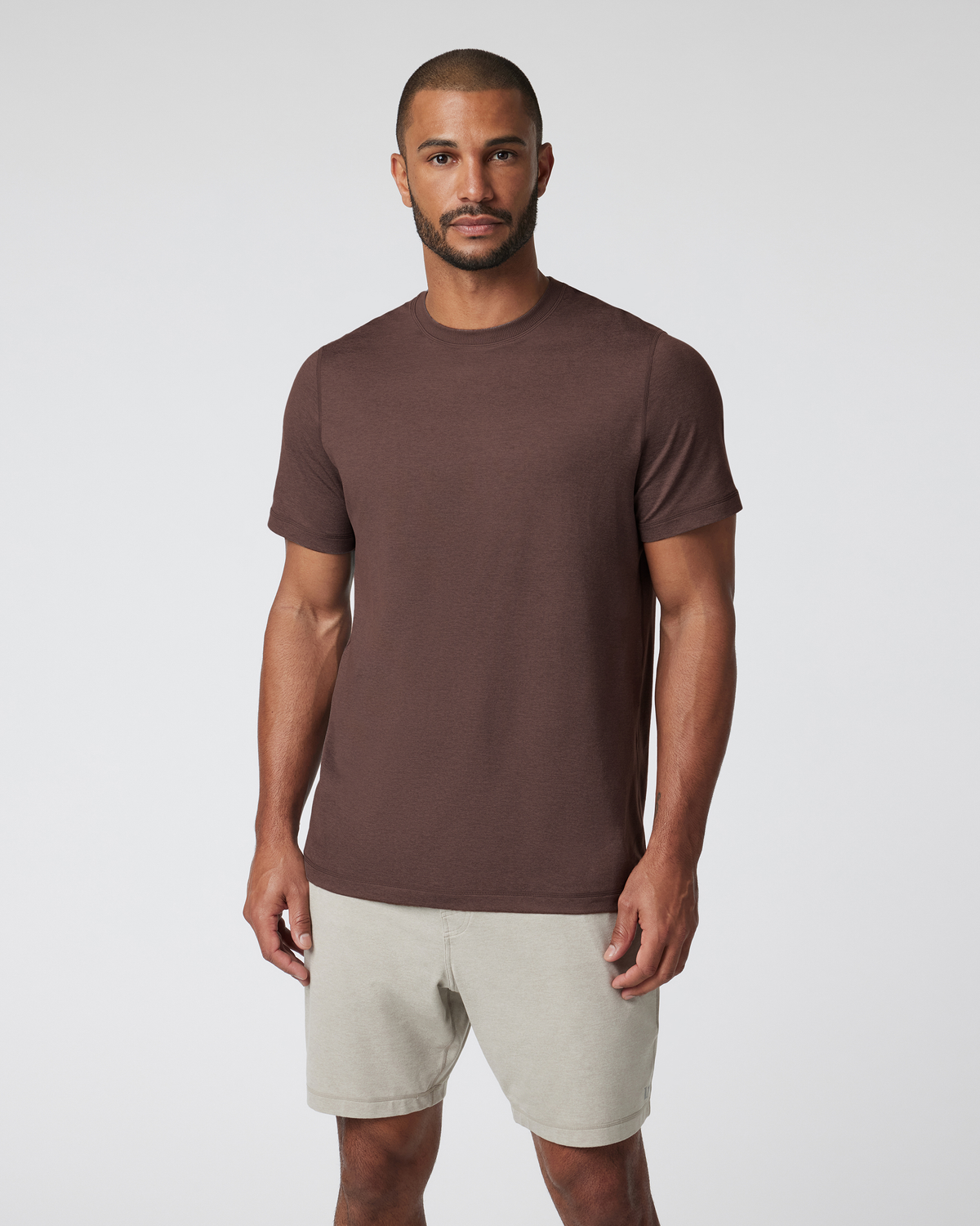 Men Vuori Short Sleeve Ponto Performance Tee Java Heather
